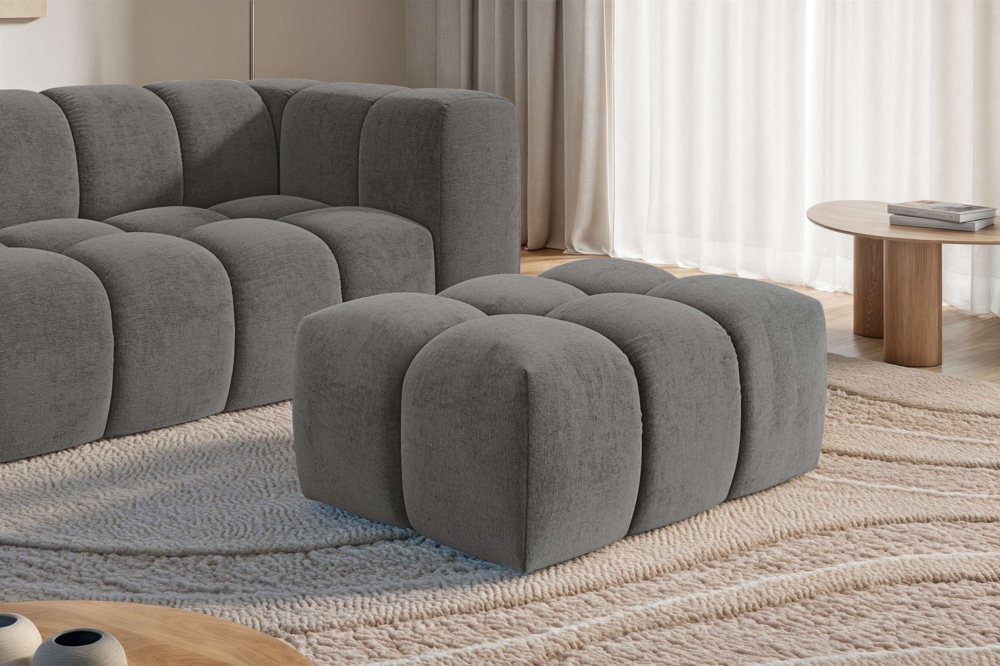 homsy by Ana Johnson Polsterhocker "BOUBELLE Sitzhocker mit Steppung, Bubble-Optik, Maße B/T/H: 97/67/42cm" erstklassige Verarbeitung, hoher Sitzkomfort und modernes Design