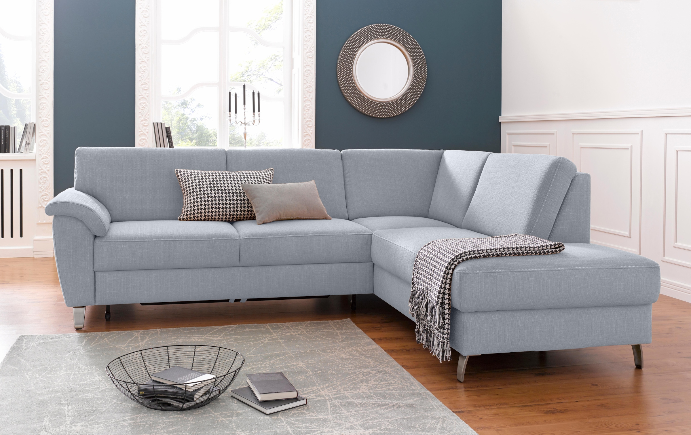 sit&more Ecksofa »Texel L-Form«, mit Federkern, wahlweise mit Bettfunktion und Bettkasten