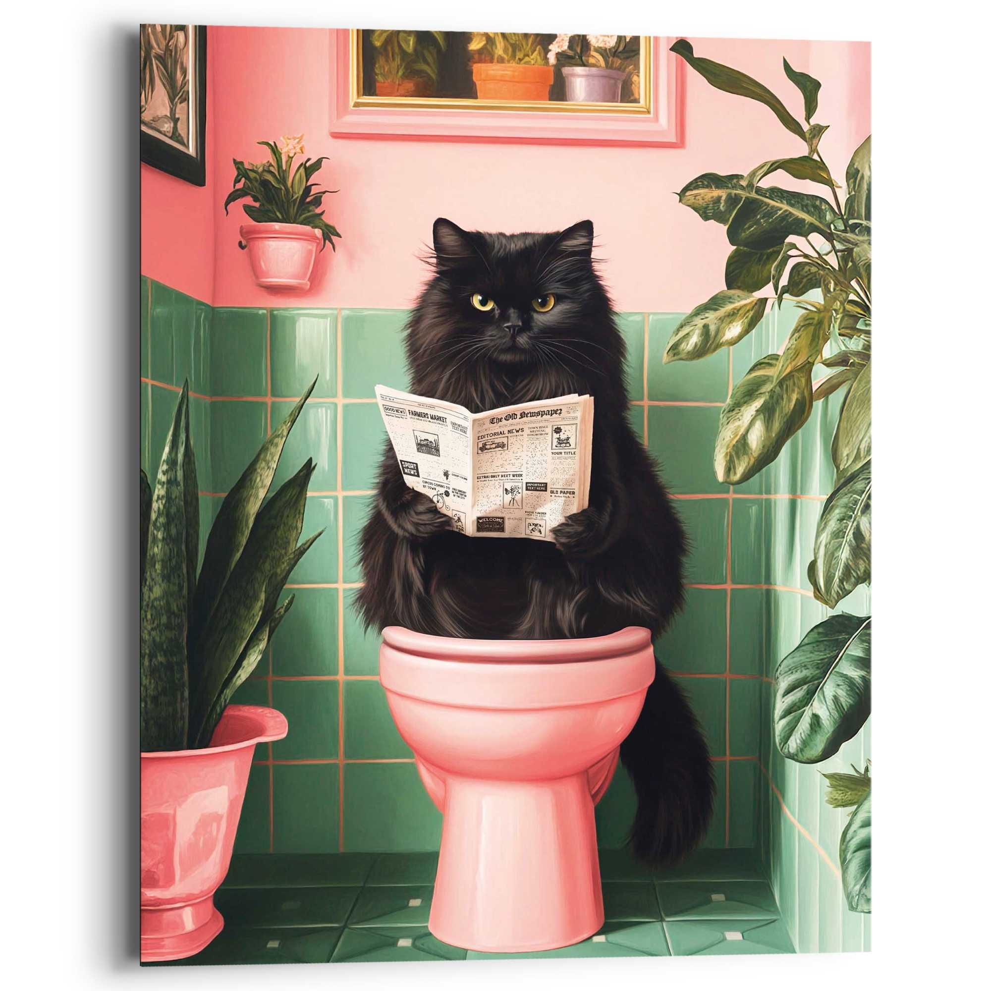 Reinders Deco-Panel "Katze hat Pause", Toilette - Rosa - MDF - Tiere - 40x5 günstig online kaufen