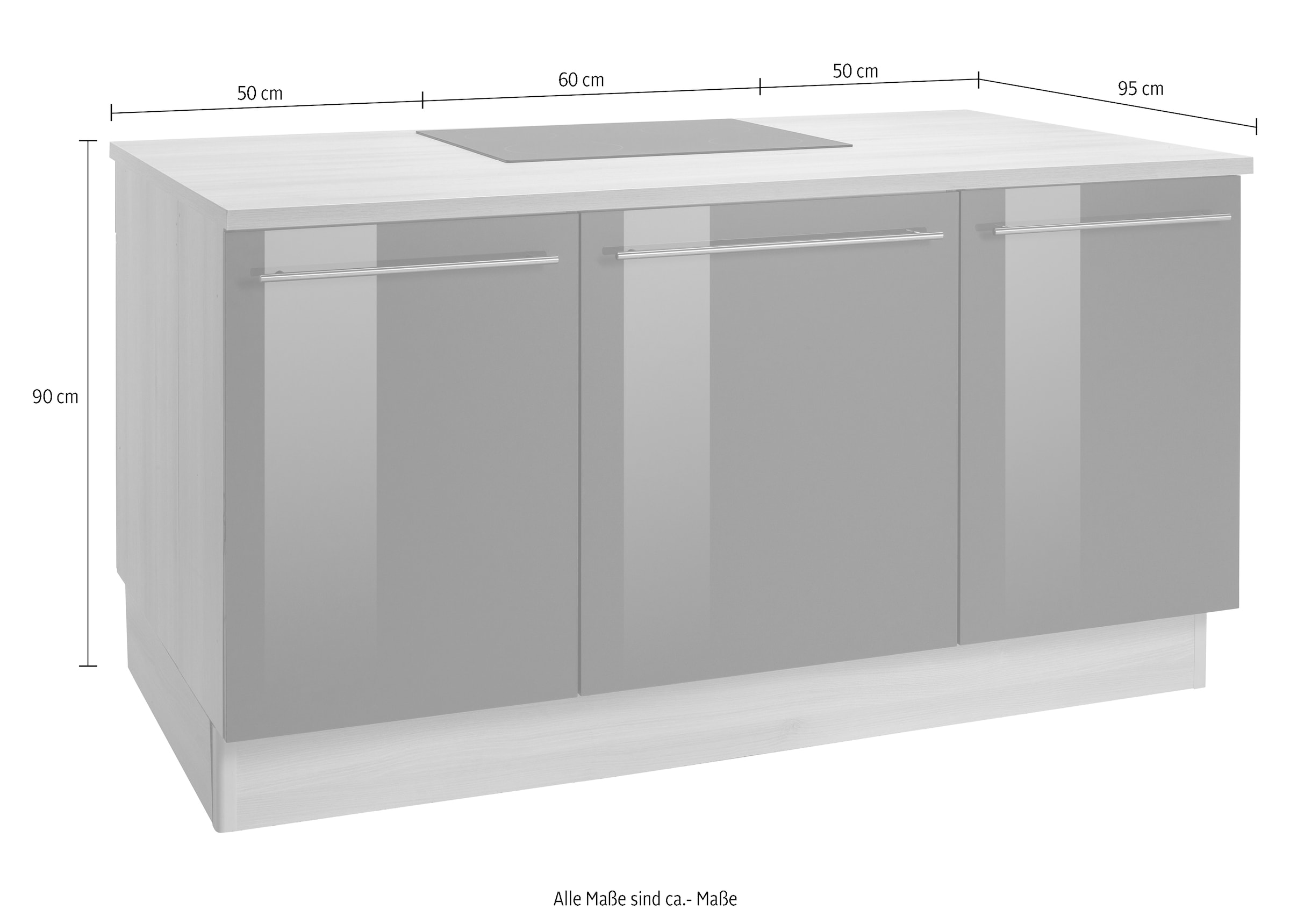 Black Friday OPTIFIT Kochinsel »Bern«, mit E-Geräten, Stellbreite 160 x 95  cm, höhenverstellbare Stellfüße | BAUR