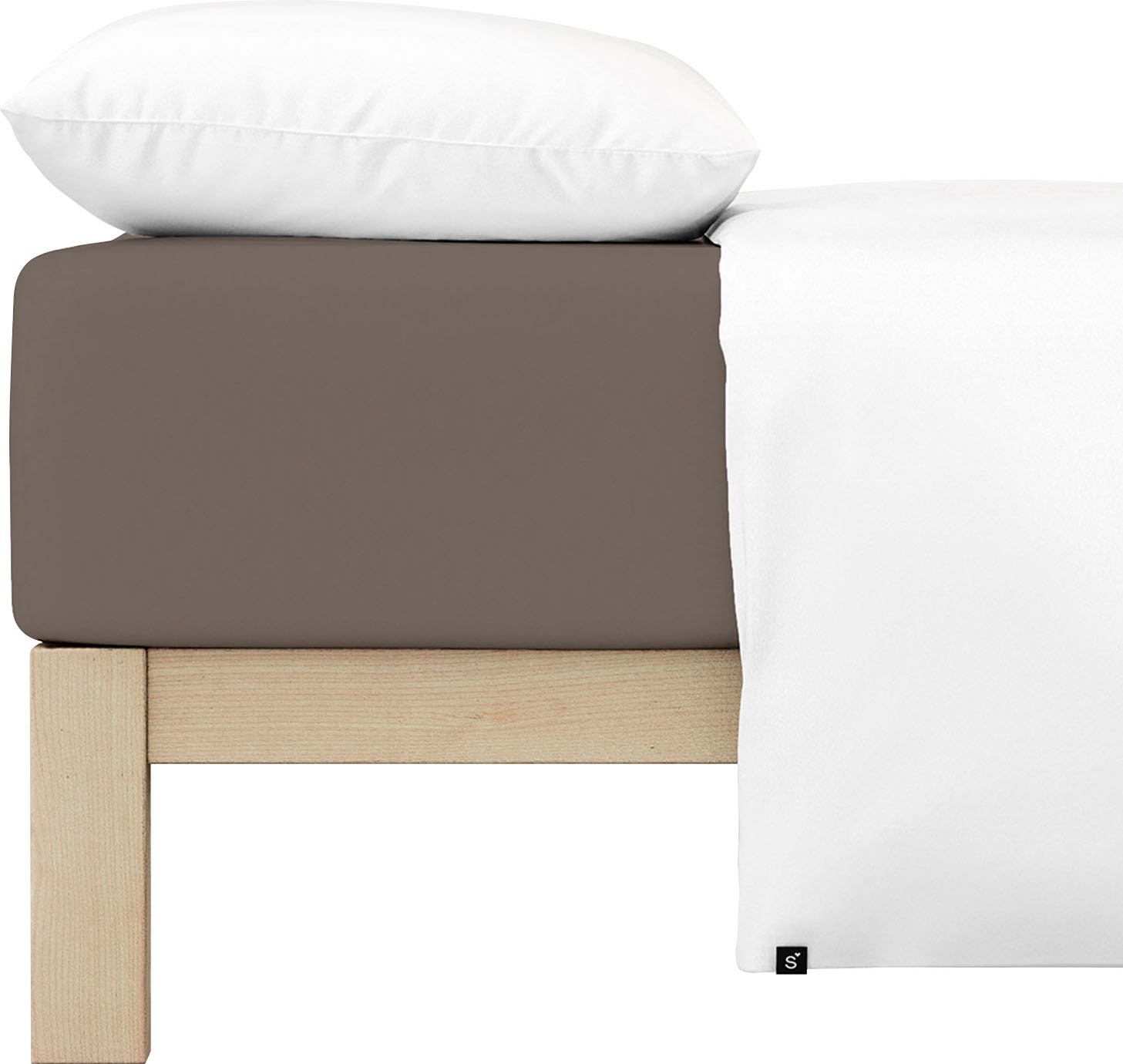 Schlafgut Spannbettlaken »PURE Bio-Baumwolle mit Elasthan, dehnbar blickdicht, straff, Bettlaken«, PREMIUM Laken für Matratzen bis 30cm Höhe, in 90x200, 140x200, 180x200