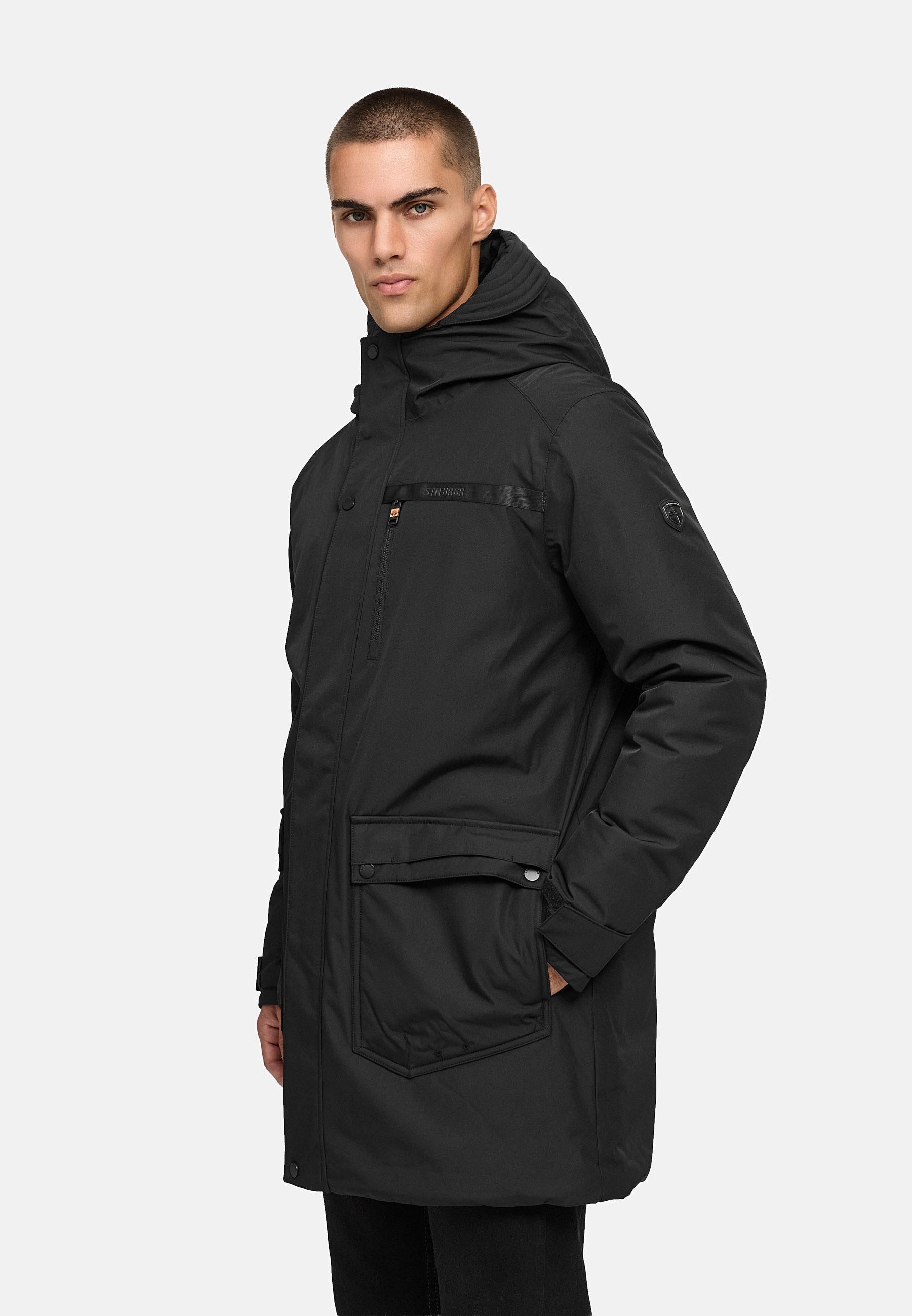 Stone Harbour Wintermantel »Netaan XX«, Herren Kurzmantel mit kuscheliger Kapuze
