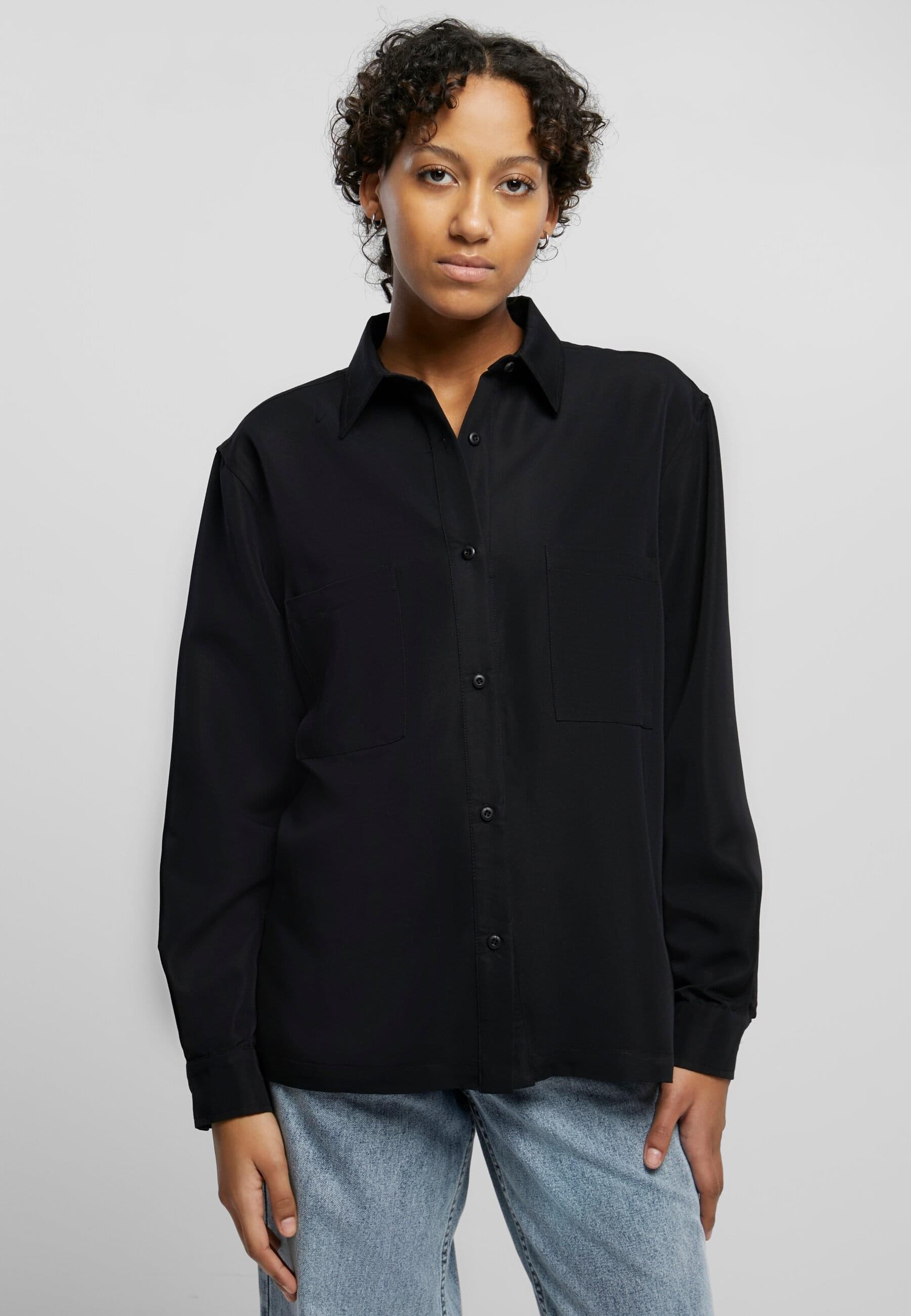 URBAN CLASSICS Langarmhemd »Urban Classics Damen Ladies Oversized Twill Shirt«