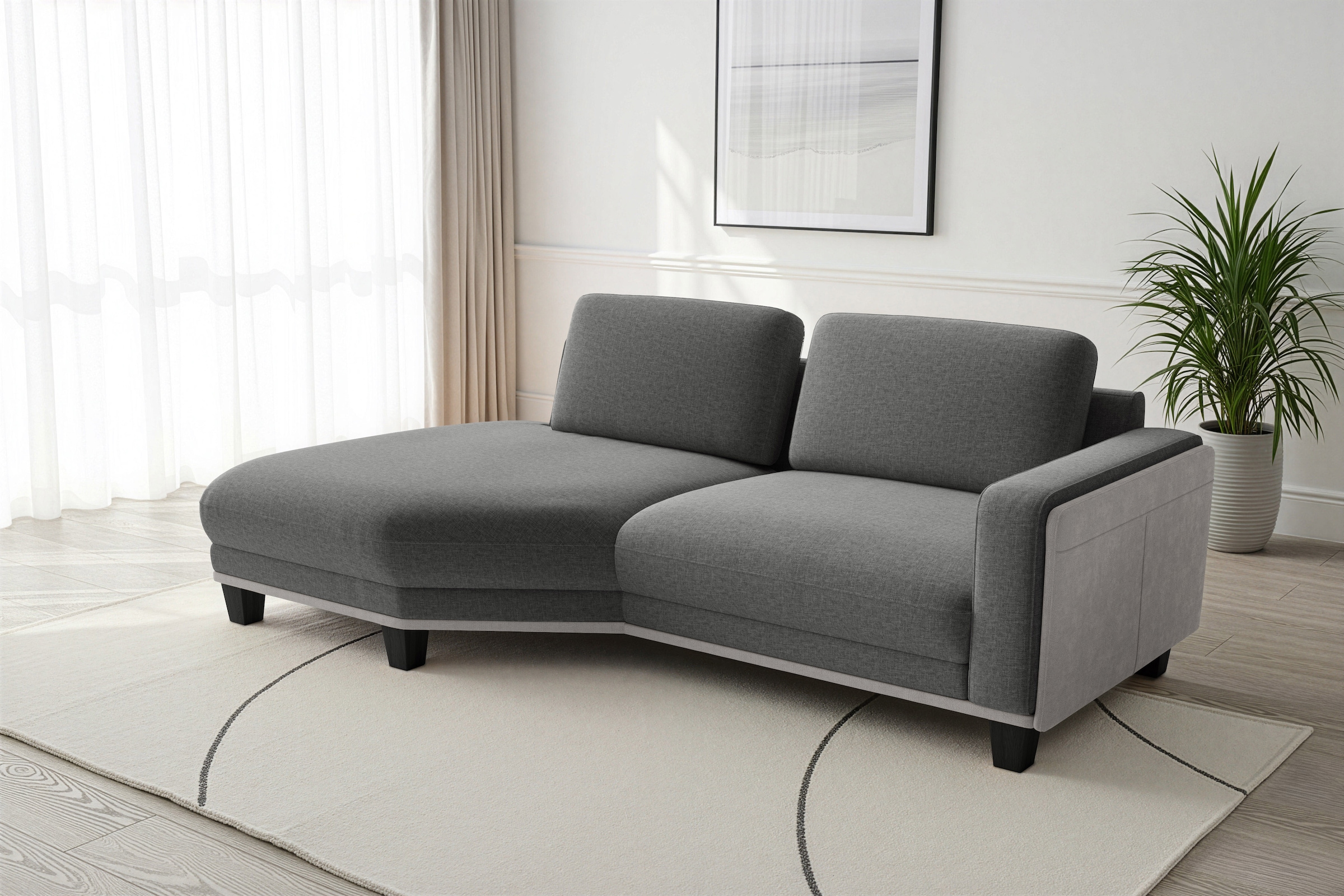 sit&more Ecksofa "Concept" Modernes Sofa in drei Fußfarben zur Auswahl