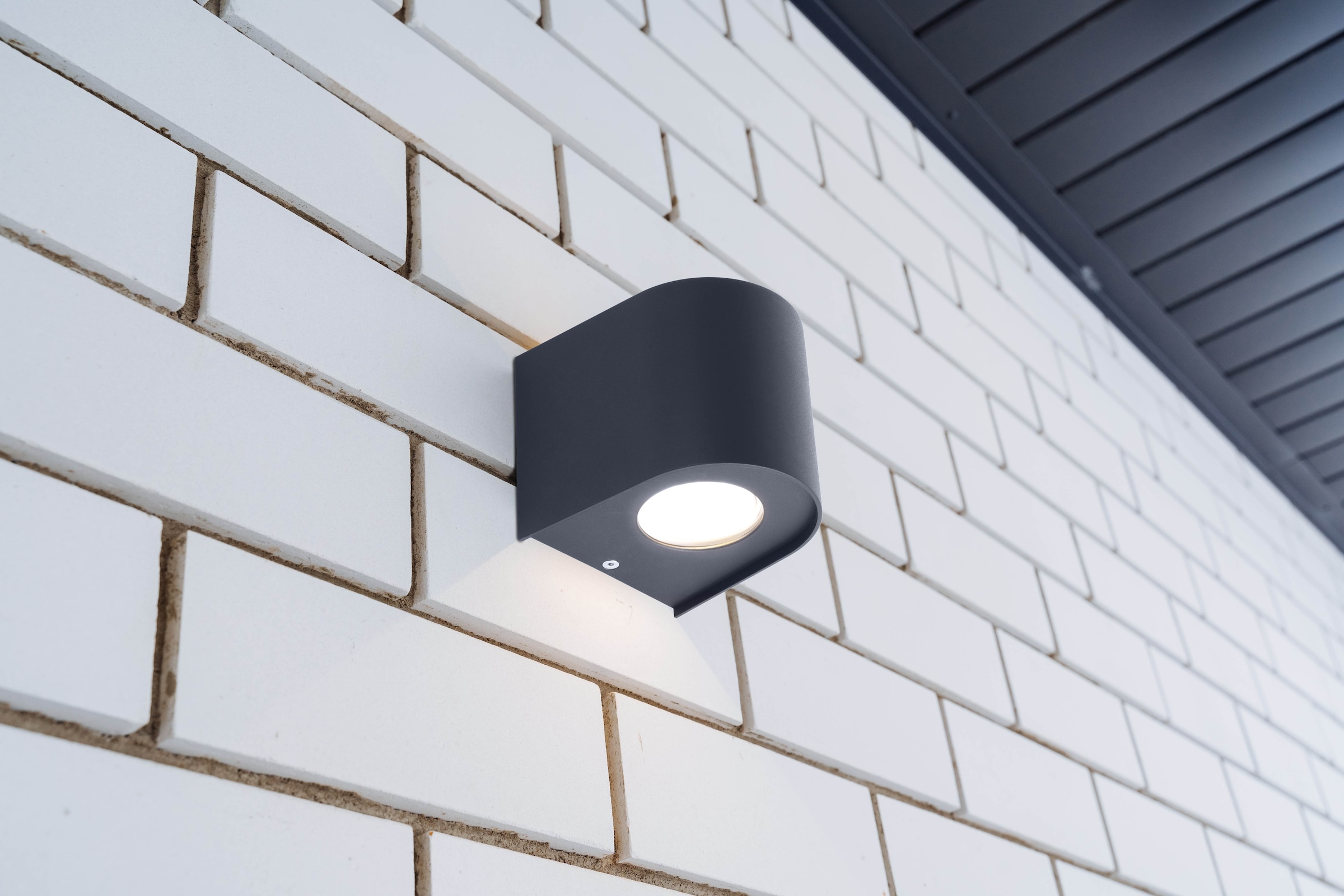näve LED Außen-Wandleuchte »Alecto« LED-Modul 1 Stk. Warmweiß schwarz, LED warmweiß, Lichtaustritt nach oben und unten, H: 10cm
