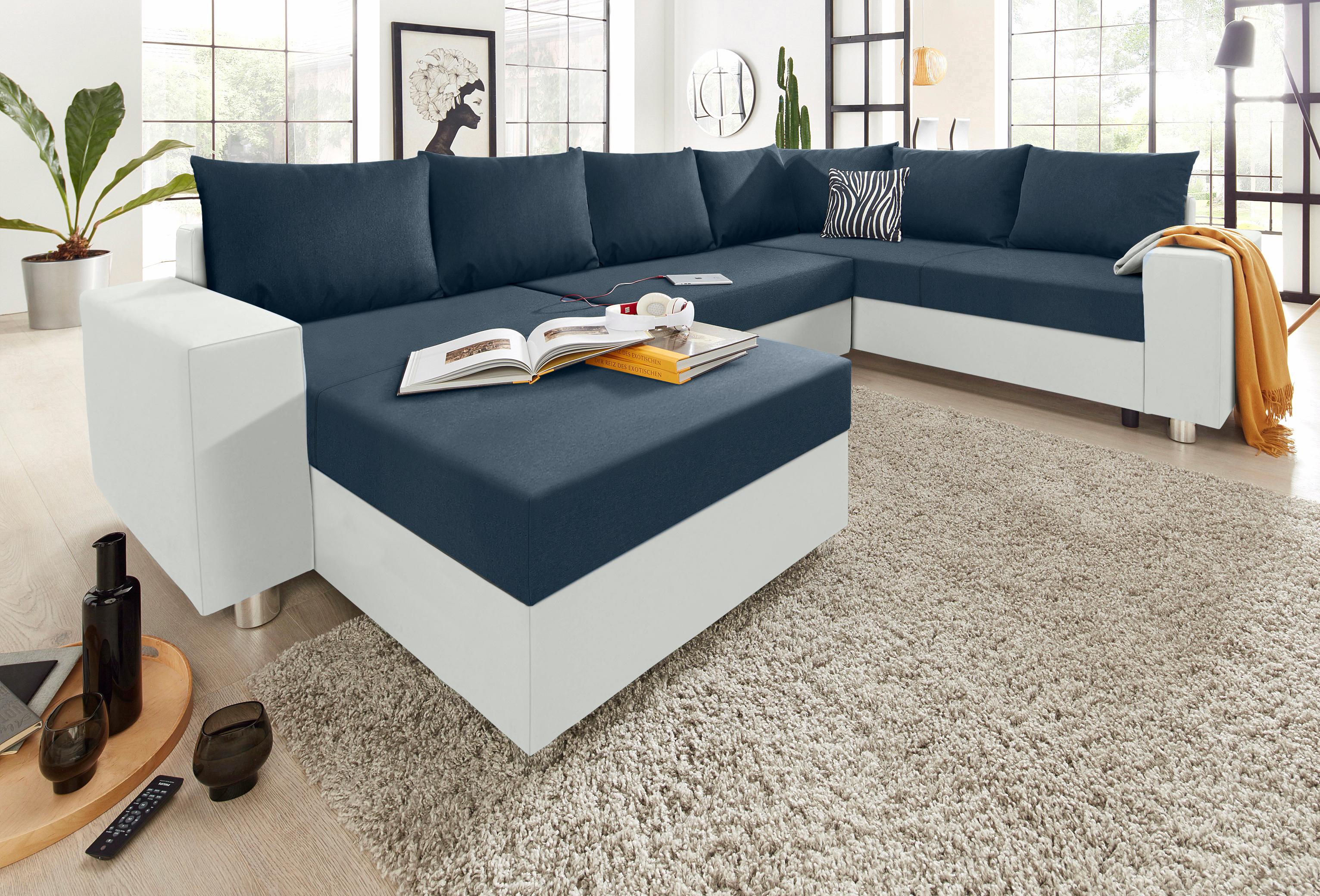 COLLECTION AB Wohnlandschaft "Paris U-Form, B: 310 cm" Zierkissen & Federkern, optional Schlaffunktion & Bettkasten
