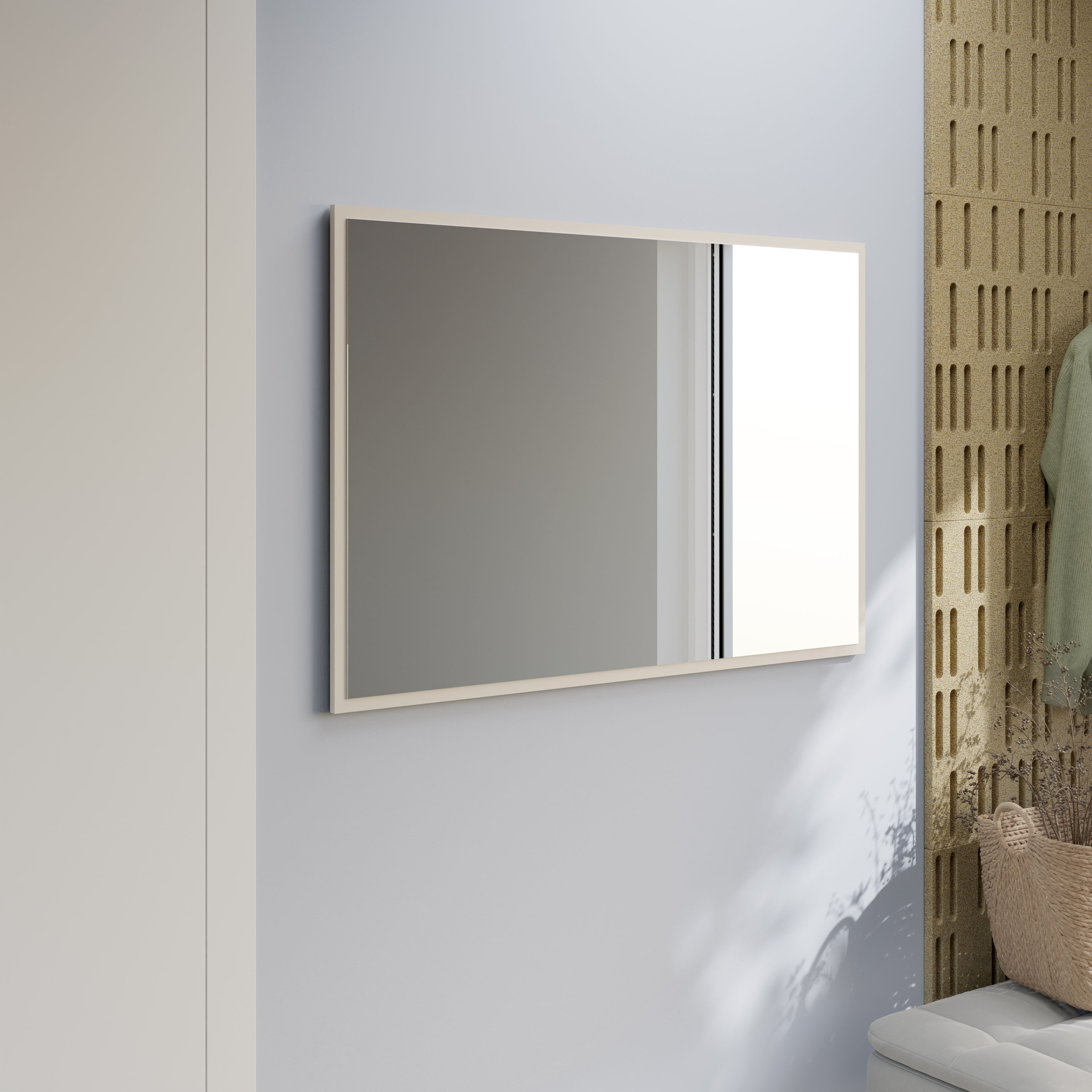 FORTE Garderobenspiegel B/H/T 108,8/76/1,8 cm, Wandmontage günstig online kaufen