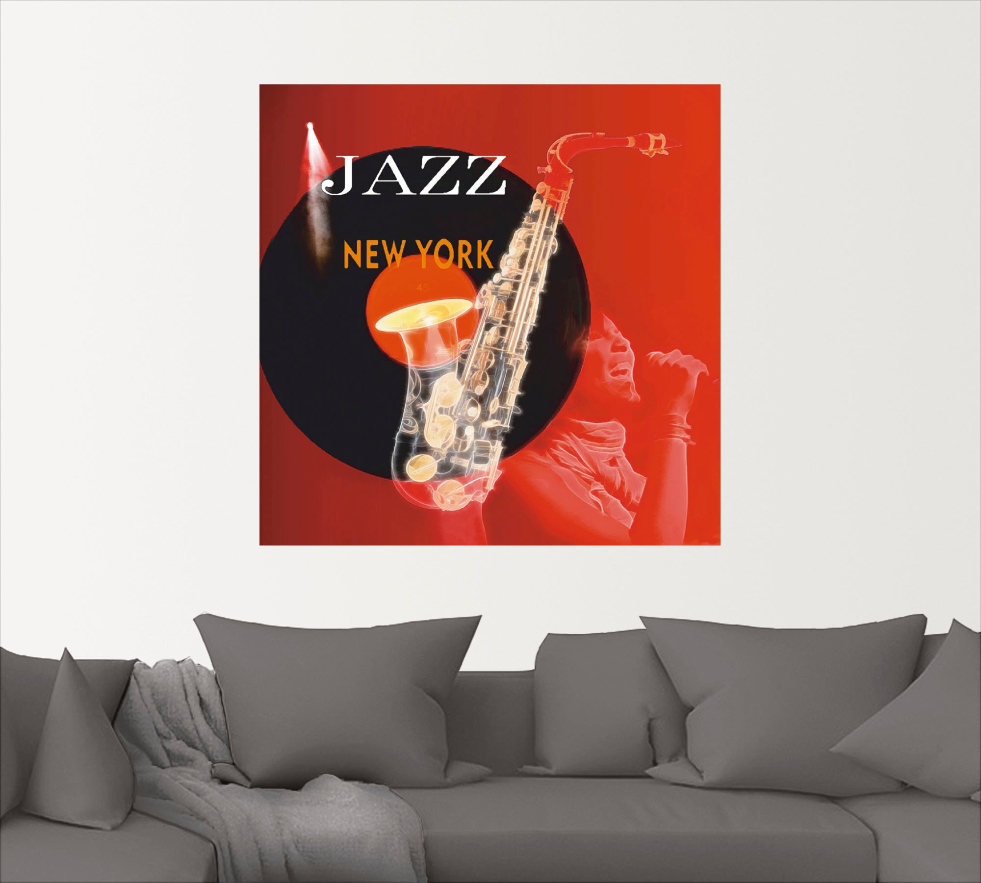 Black Friday Artland Wandbild »Musik abstrakte Collage«, Instrumente, (1 St.),  als Leinwandbild, Wandaufkleber oder Poster in versch. Größen | BAUR