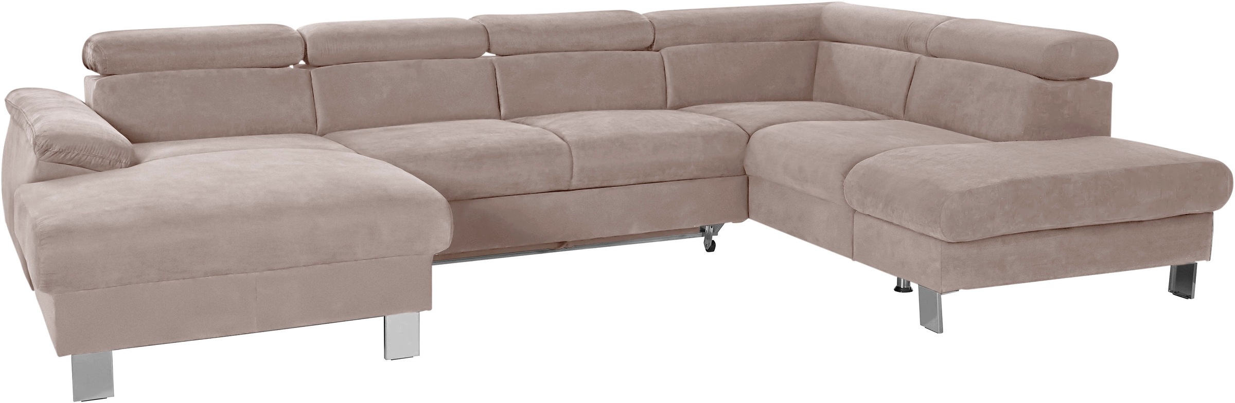 COTTA Wohnlandschaft "Komaris U-Form, B: 320 cm" mit Kopfteilverstellung, optional Schlaffunktion, Bettkasten & Licht