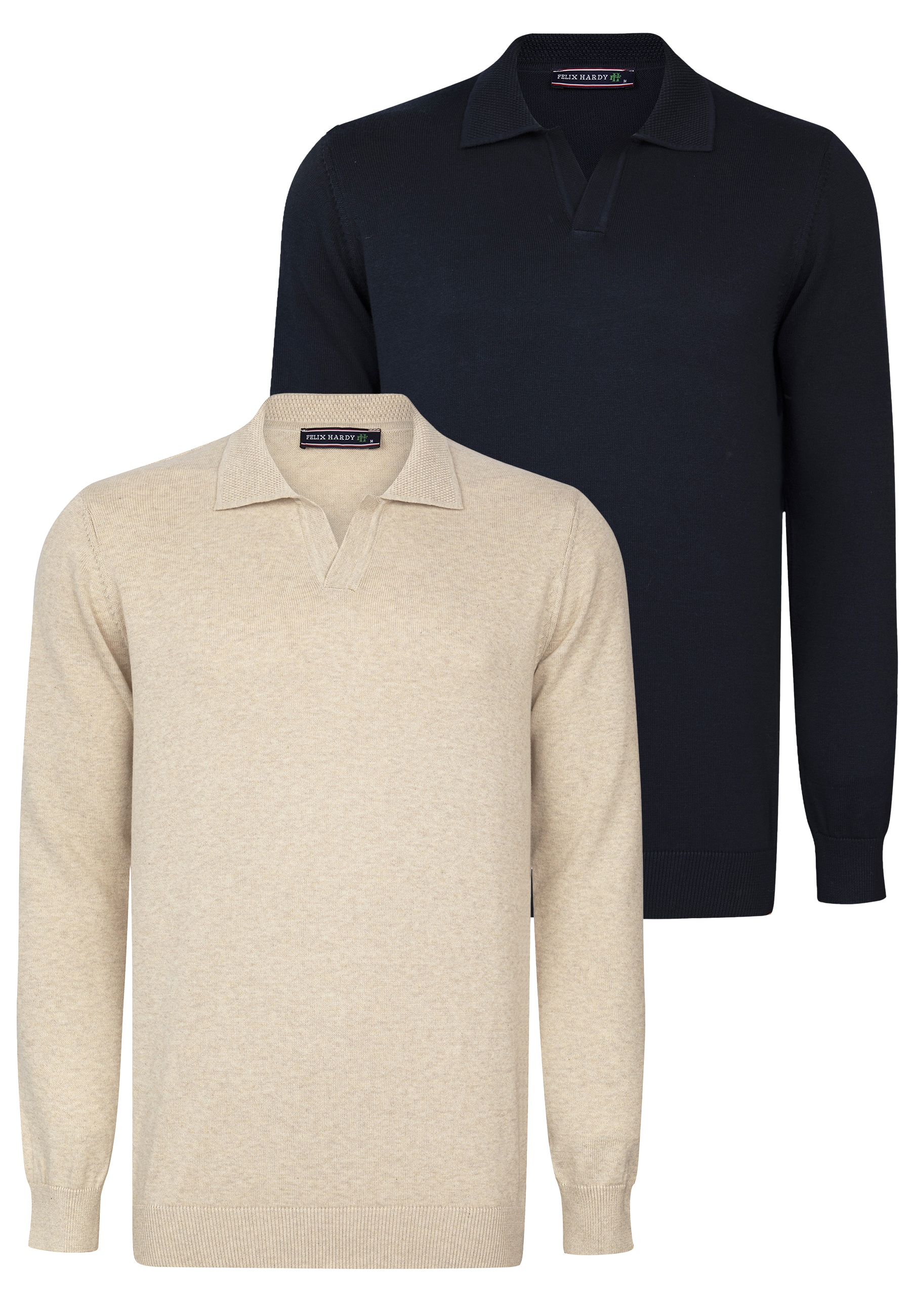 Felix Hardy "Pullover mit Polo-Kragen 2er-Pack" Set