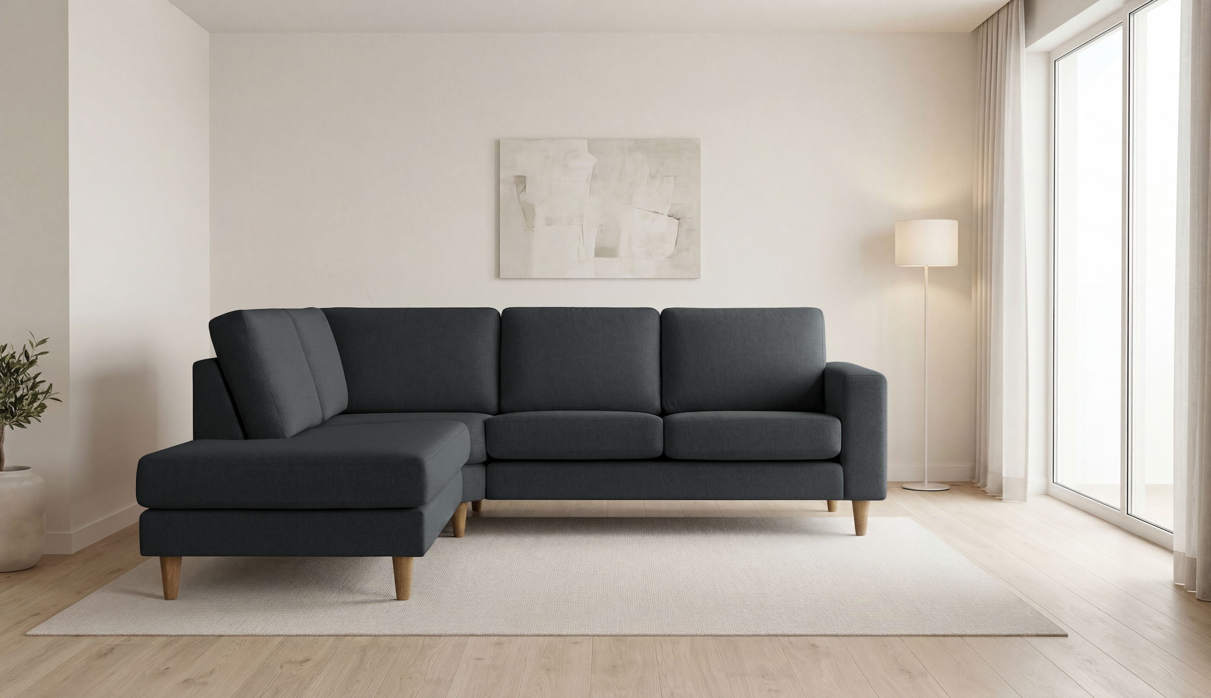 OTTO home Ecksofa »Tvinno« im skandinavischen Stil, L-Form, mit Massivholzfüßen, Breite 230 cm