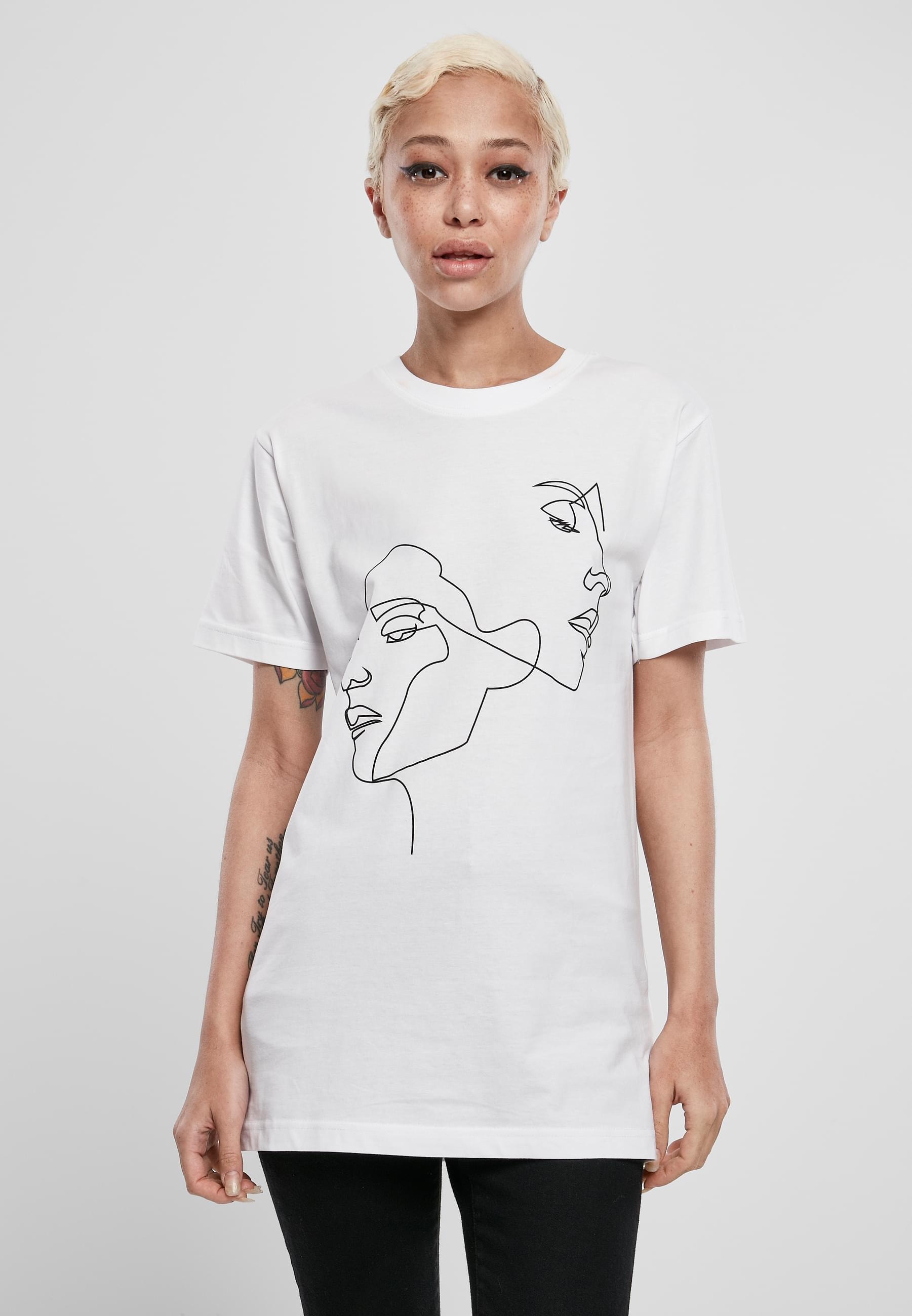 MisterTee Kurzarmshirt »MisterTee Damen Ladies One Line Tee«, (1 tlg.)
