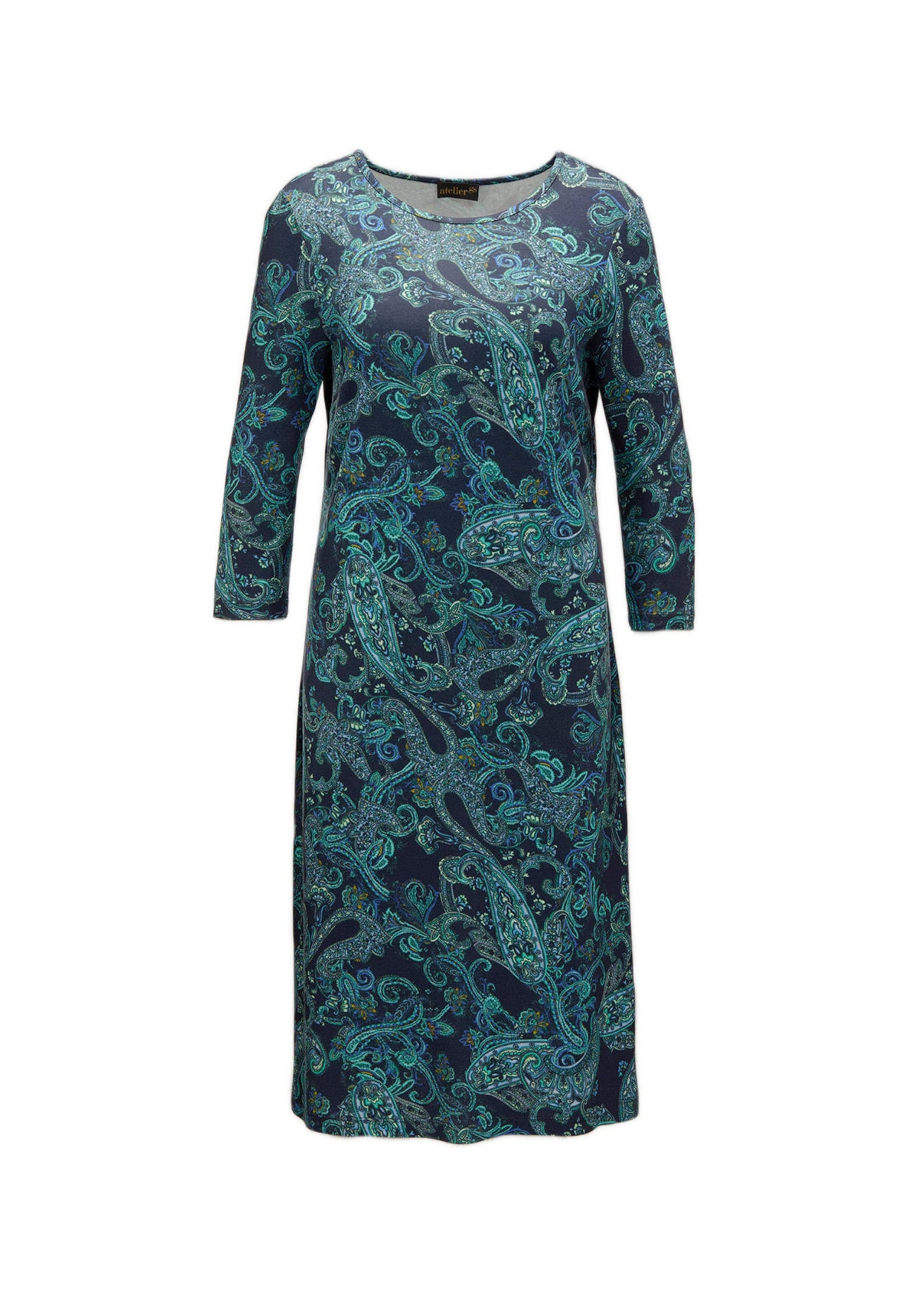 GOLDNER Jerseykleid "Elastisches Jerseykleid mit modischem Druck" Farbbrill günstig online kaufen