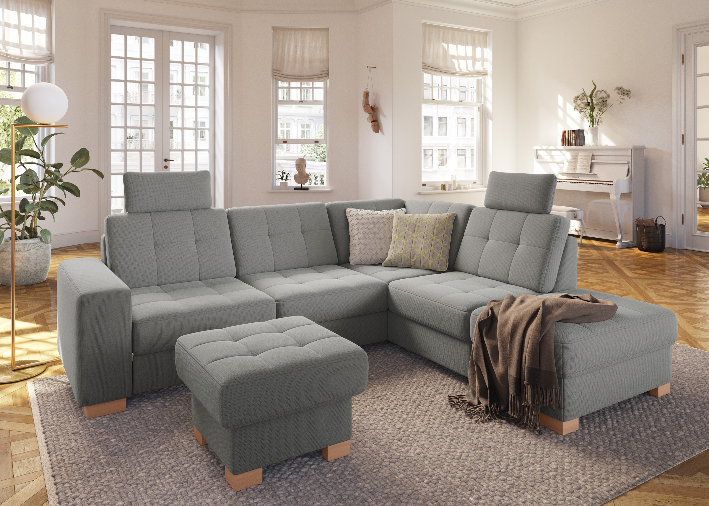 sit&more Ecksofa »Quincy L-Form«, wahlweise mit Bettfunktion und Bettkasten