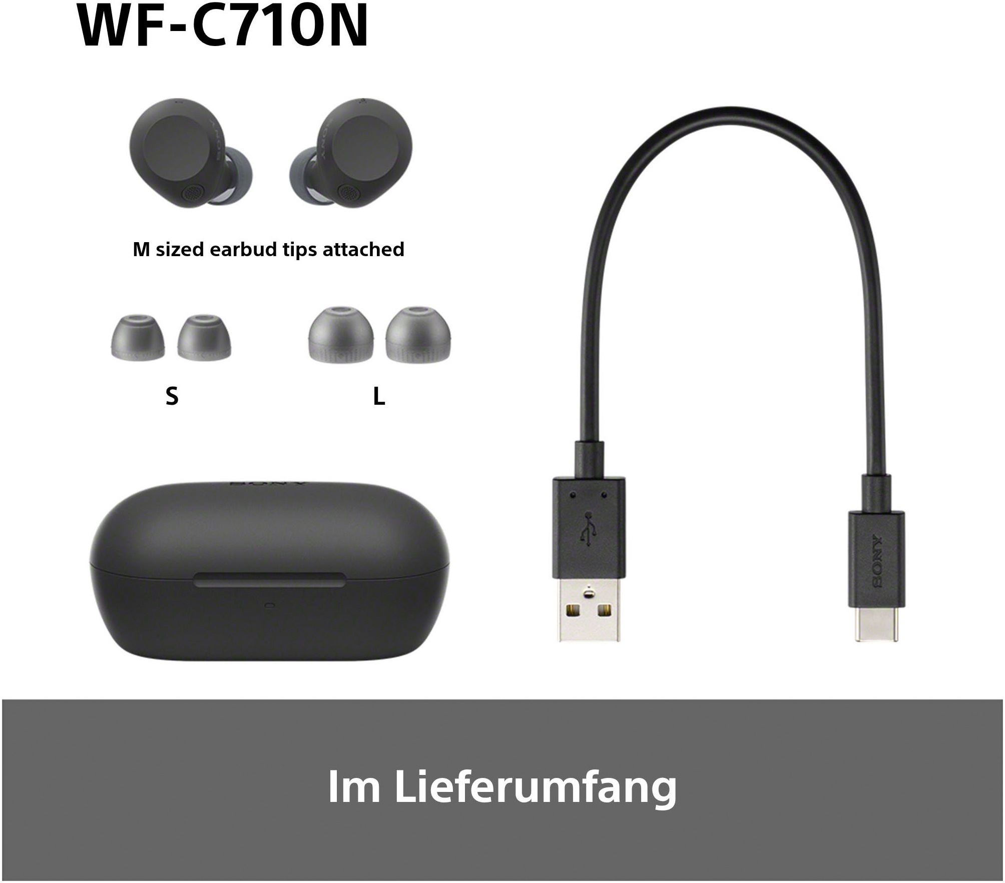 Sony In-Ear-Kopfhörer »WF-C710N«, Bluetooth-A2DP Bluetooth-AVRCP Bluetooth (Audio Video Remote Control Profile)-HFP-HSP, Active Noise Cancelling (ANC)-Freisprechfunktion-Multi-Point-Verbindung-Rauschunterdrückung-Sprachsteuerung