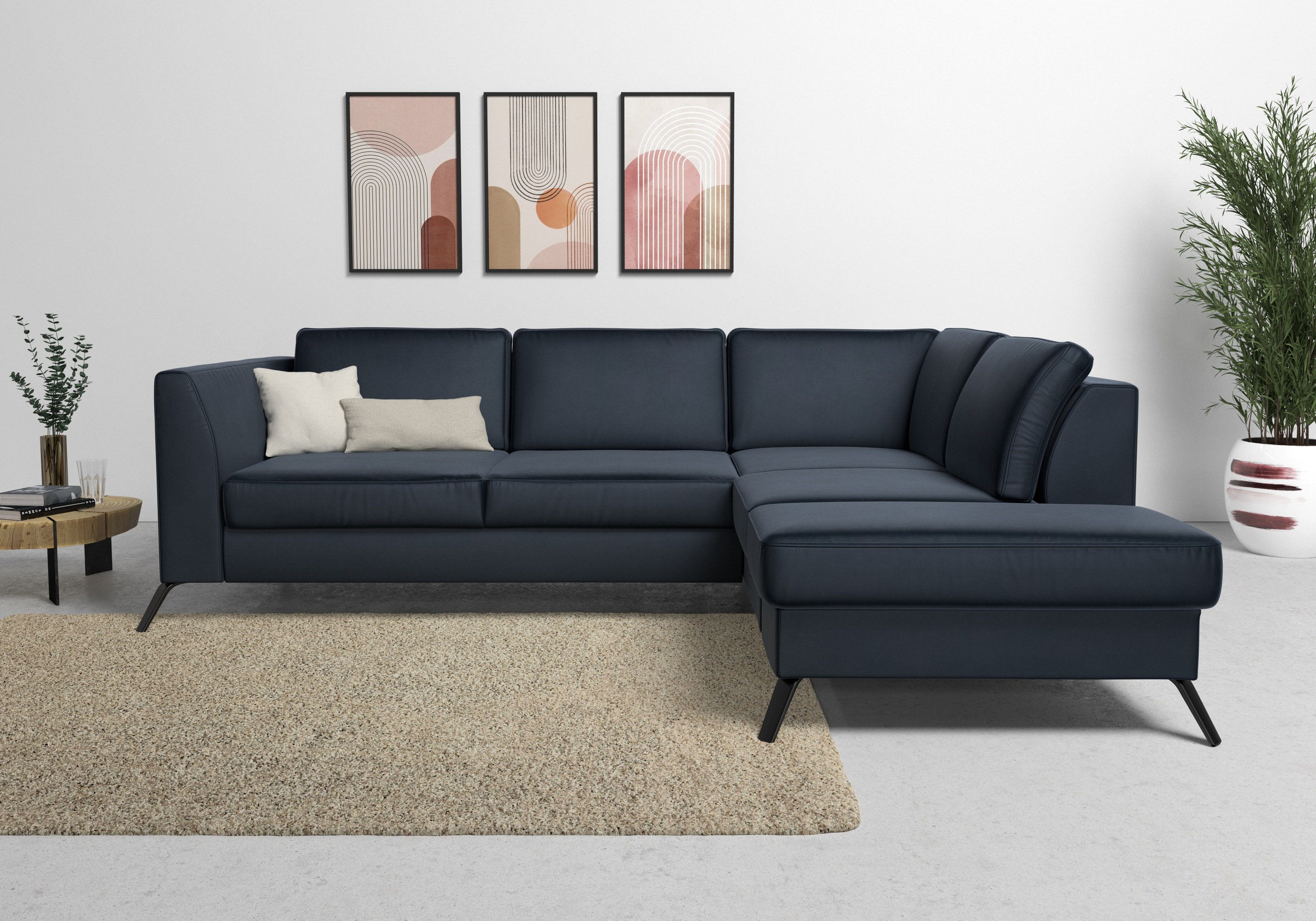 sit&more Ecksofa "Olsen L-Form" inklusive Sitztiefenverstellung, optional Schlaffunktion, 15cm hoch