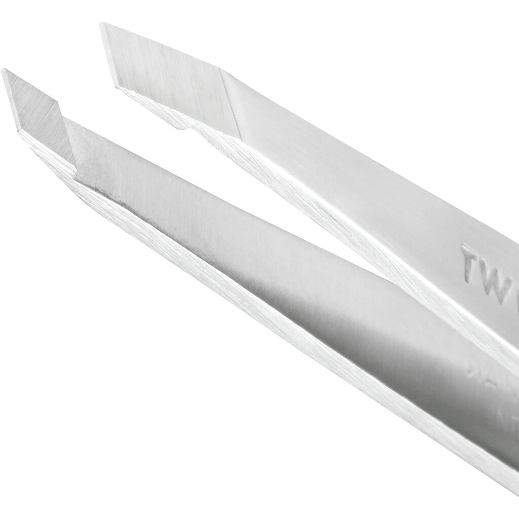 TWEEZERMAN Augenbrauenpinzette »SLANT TWEEZER PLATINUM SILVER SCHRÄG«