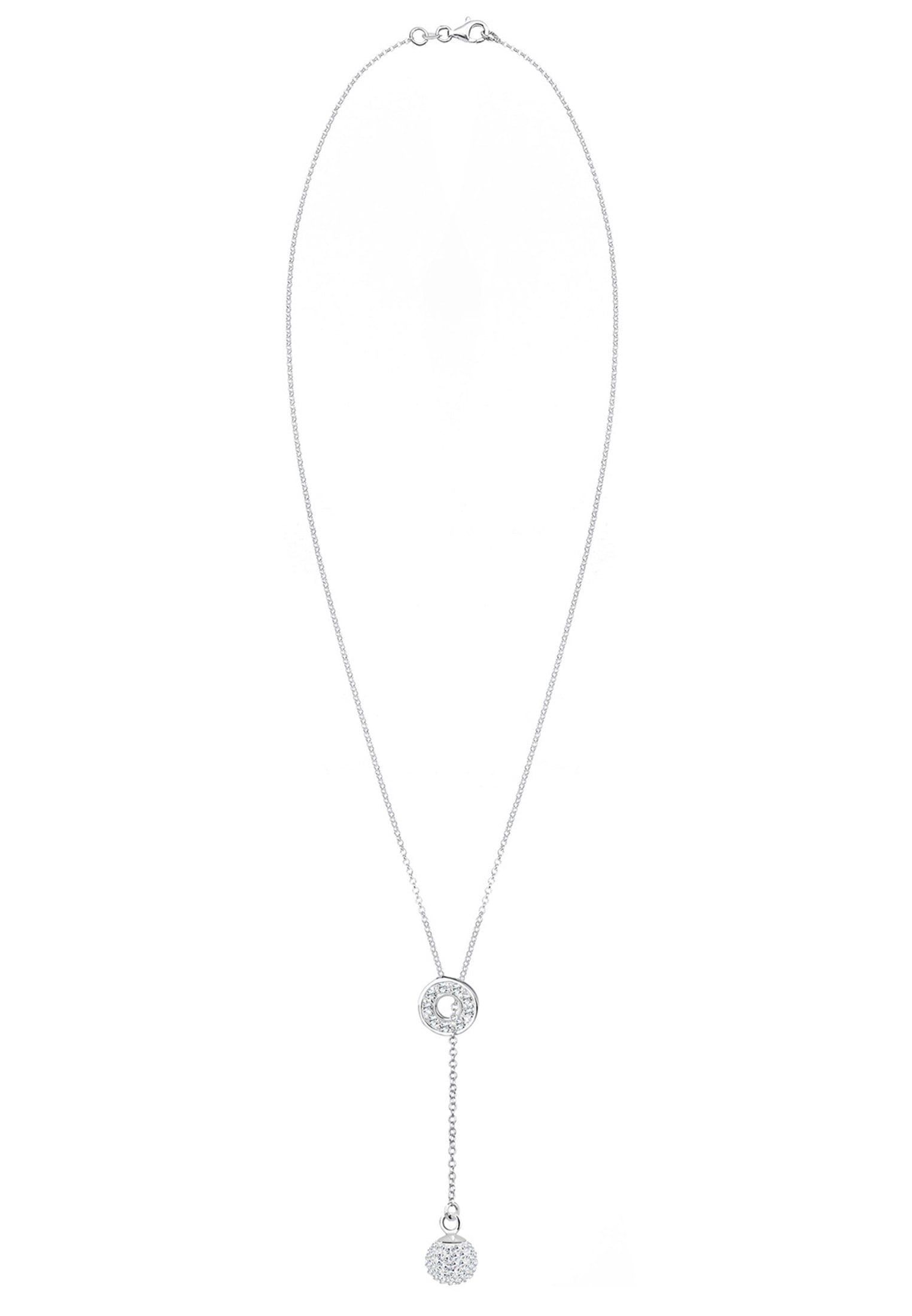 Elli Collierkettchen »Y-Kette Weiß 925 Sterling Silber, mit Kristallen von Swarovski®«