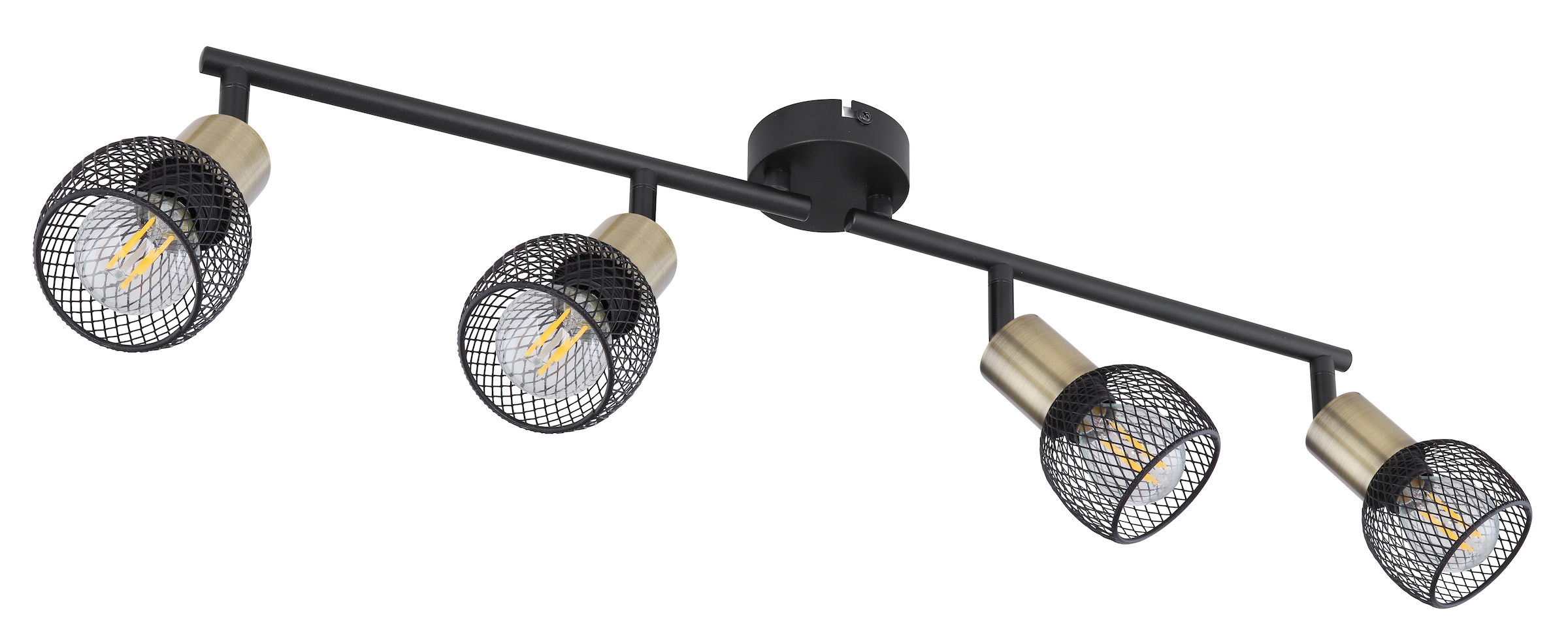 GLOBO LIGHTING Deckenstrahler »FIASTRA«, Leuchtmittel E14 | ohne Leuchtmittel, Deckenspot/schwarz/Schirme aus Metallgeflecht/Flur/beweglich