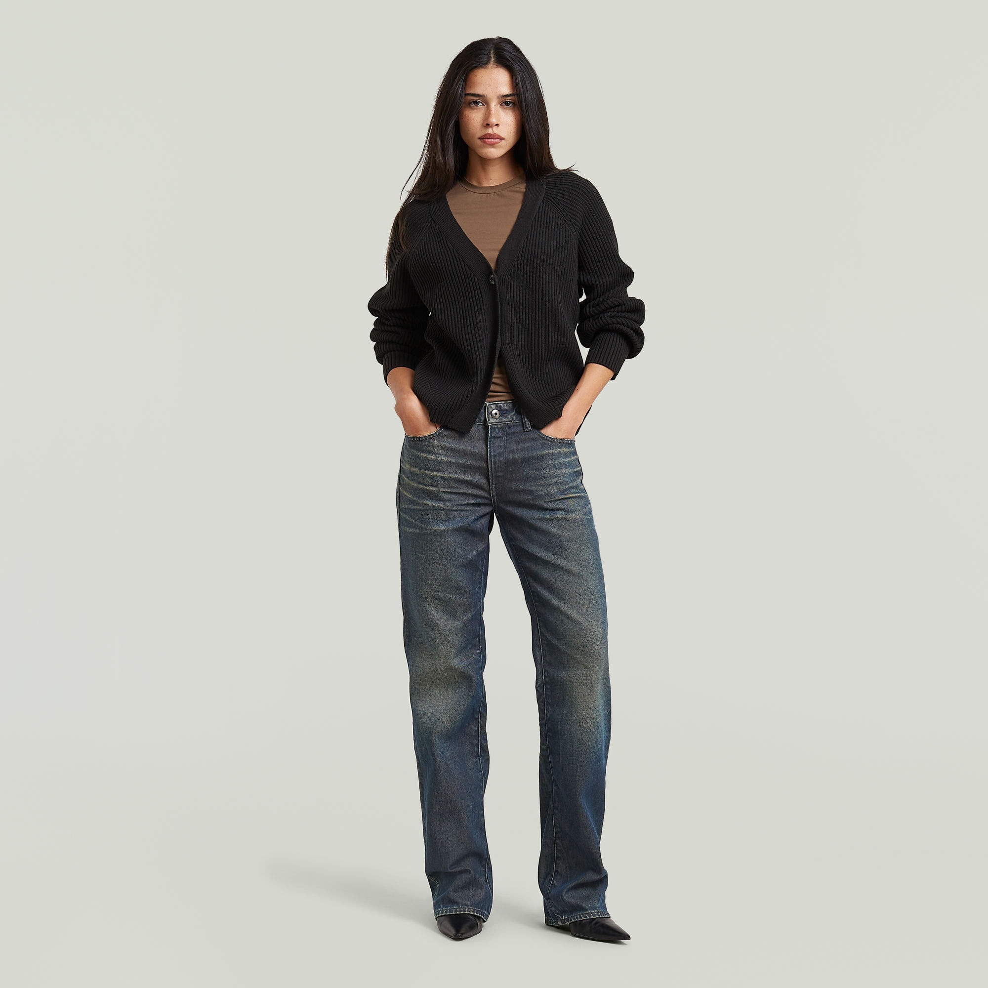G-STAR Cardigan »Unit Cardi wmn« mit V-Ausschnitt, Baumwollmix