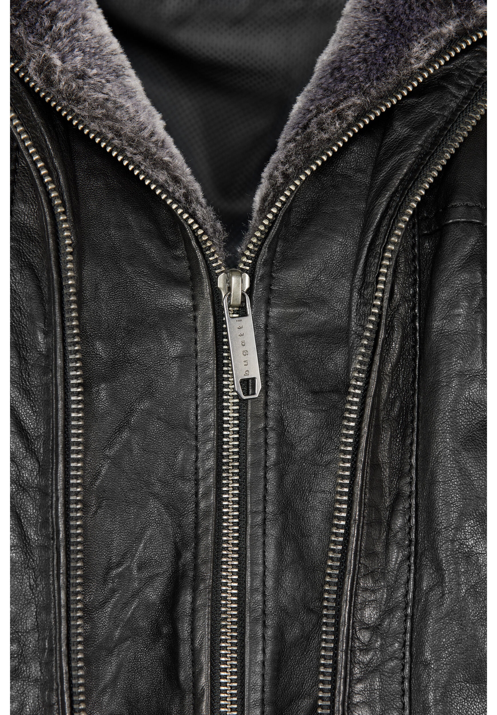 bugatti Lederjacke »BUHEAVEN« ohne Kapuze mit Reißverschlusstaschen