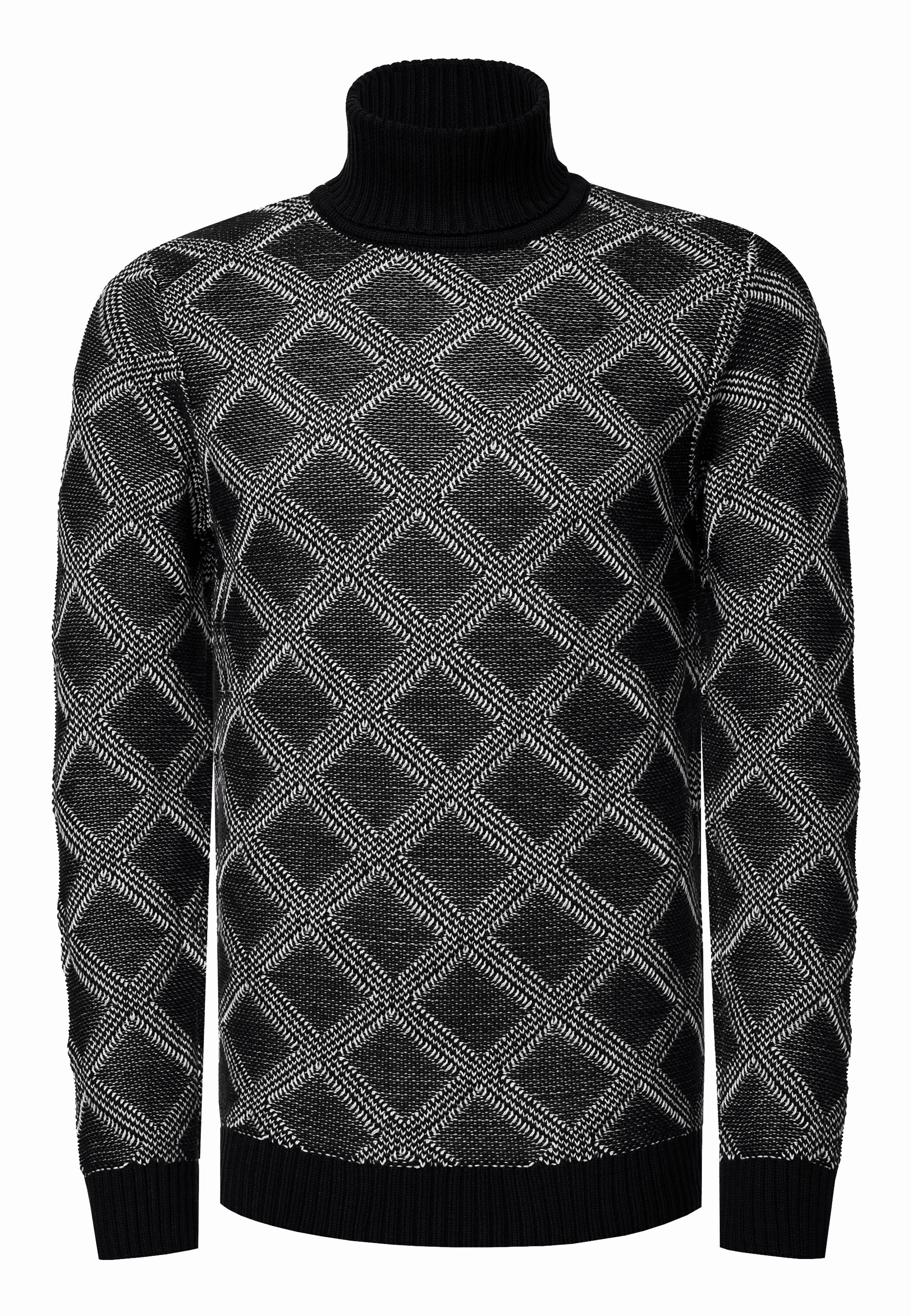 Thumbnail - Rusty Neal Rollkragenpullover, mit stylischem Karo-Muster