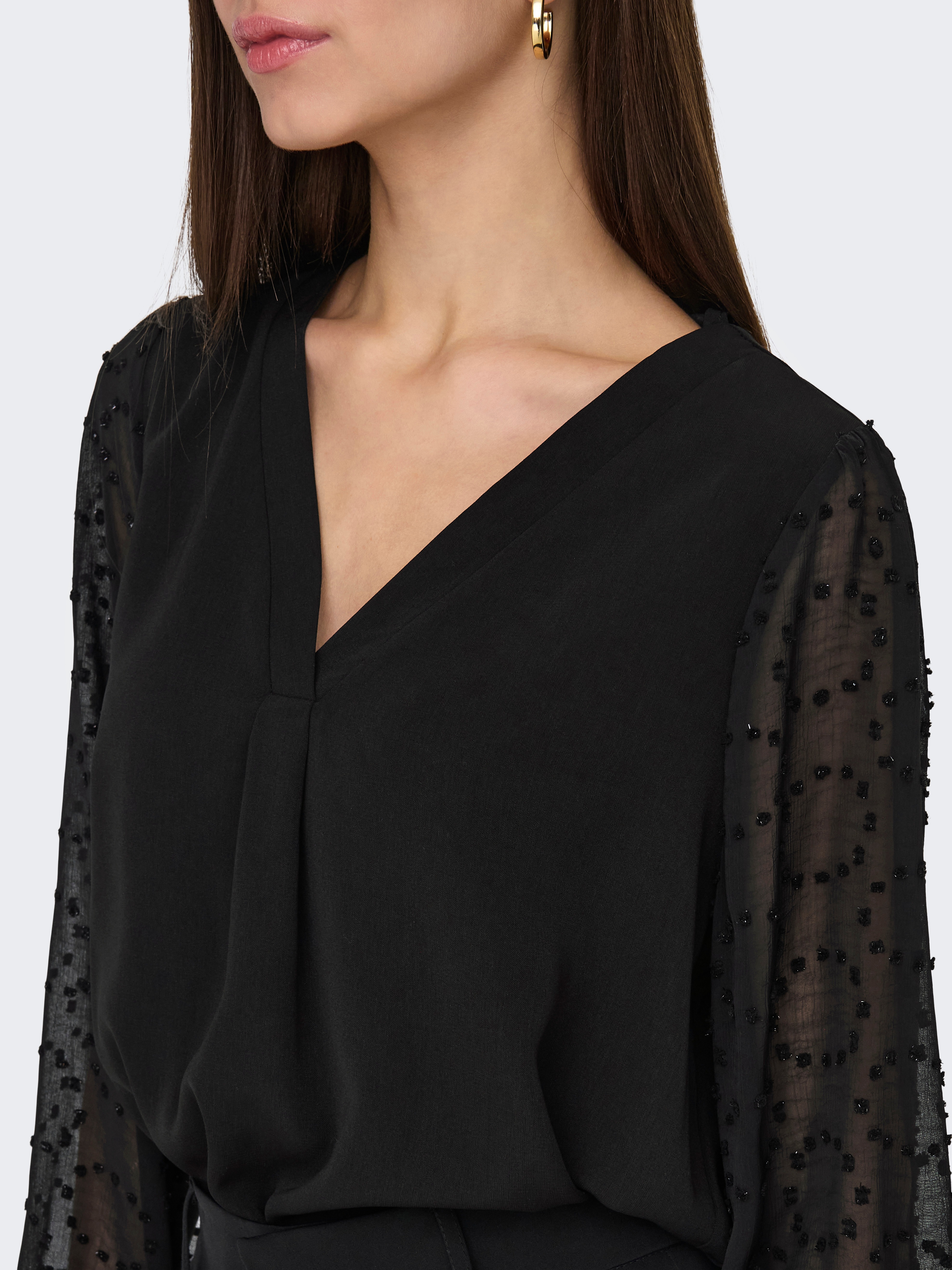 Thumbnail - ONLY Shirtbluse "ONLMASJA FR L/S V-NECK SHIRT CS PTM"