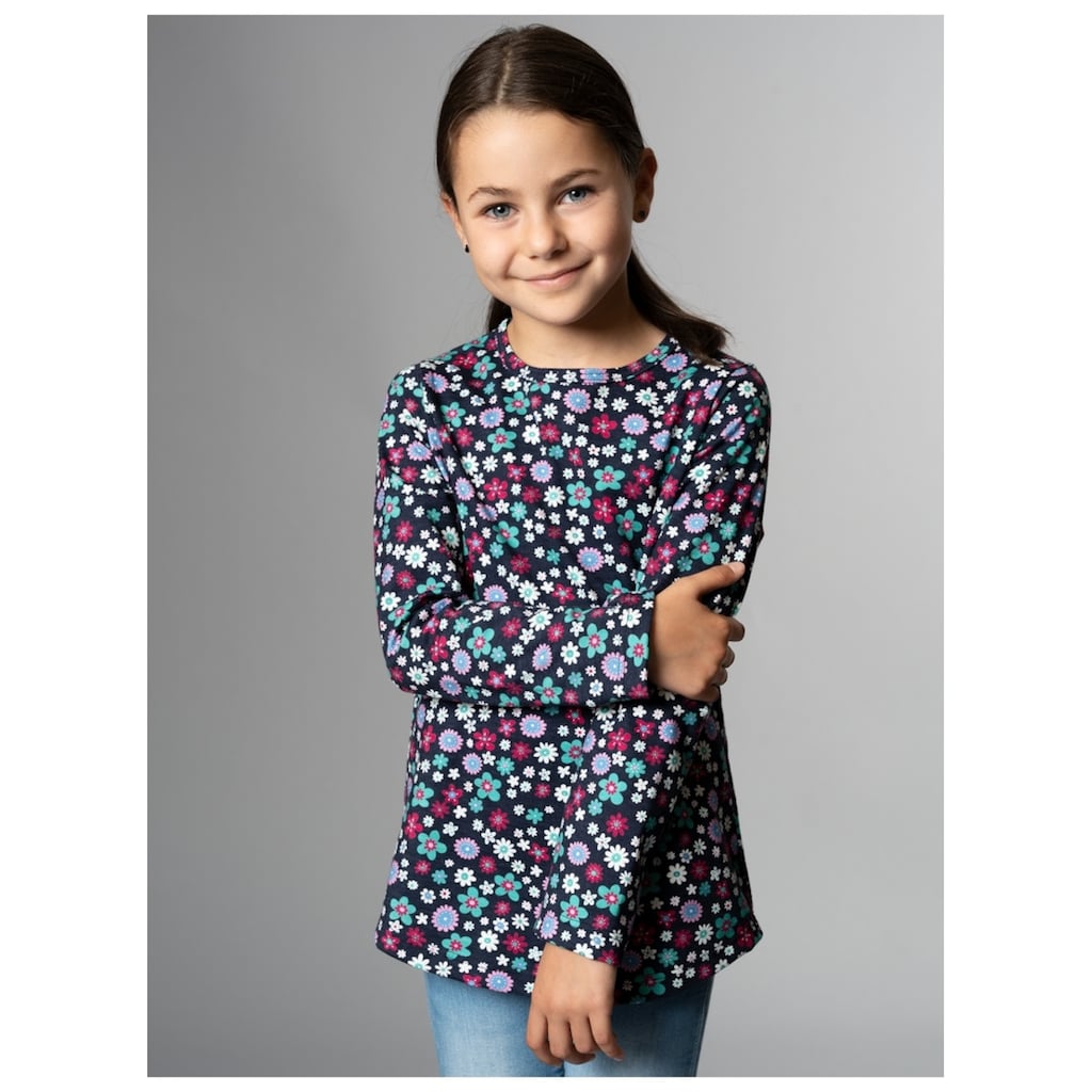 Trigema Longsleeve »TRIGEMA Langarmshirt mit farbenfrohem Blumen-Muster«, (1 tlg.)