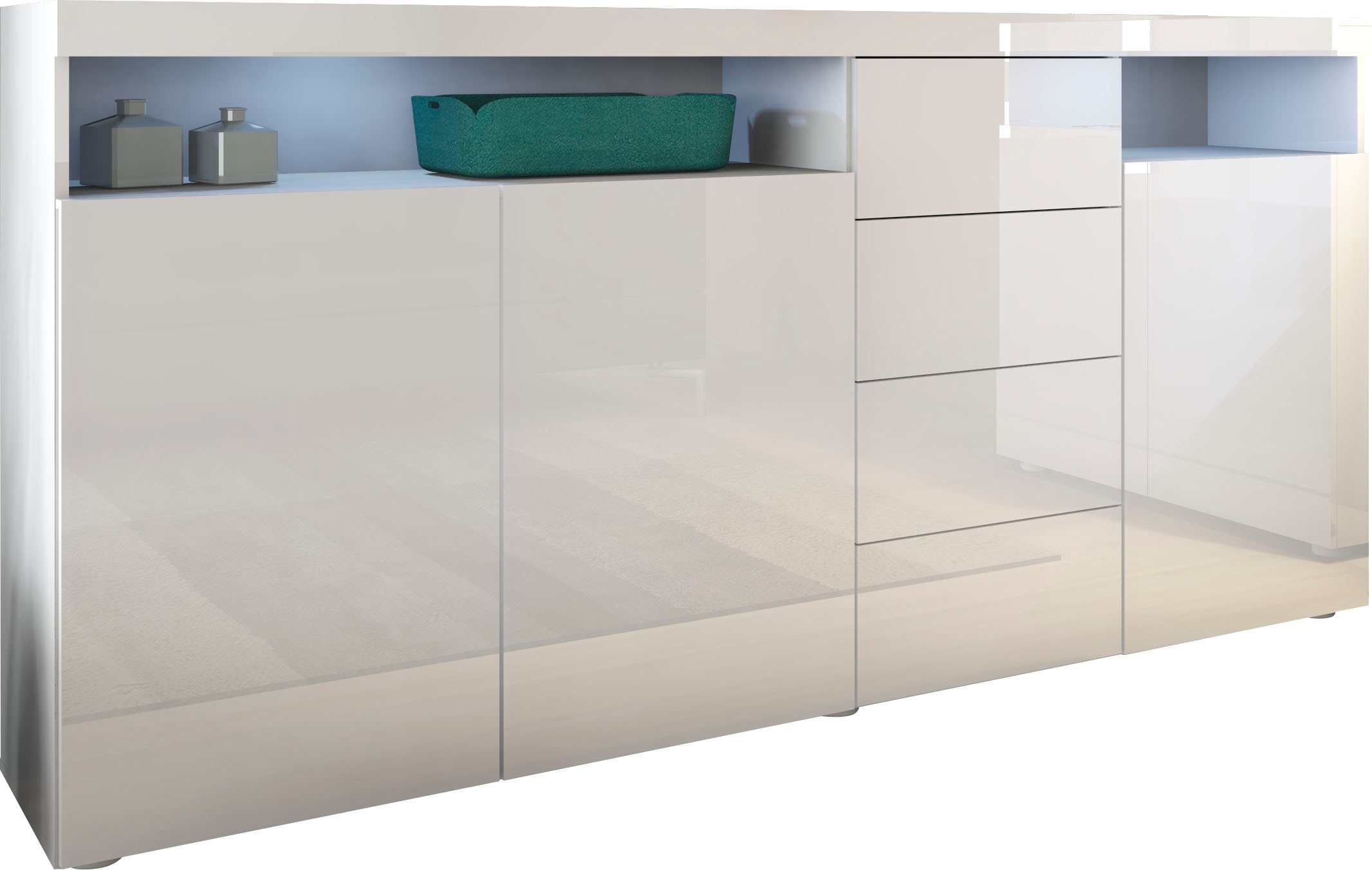 borchardt Möbel Highboard "Kapstadt mit Push-to-open-Funktion, Hochglanzdek günstig online kaufen