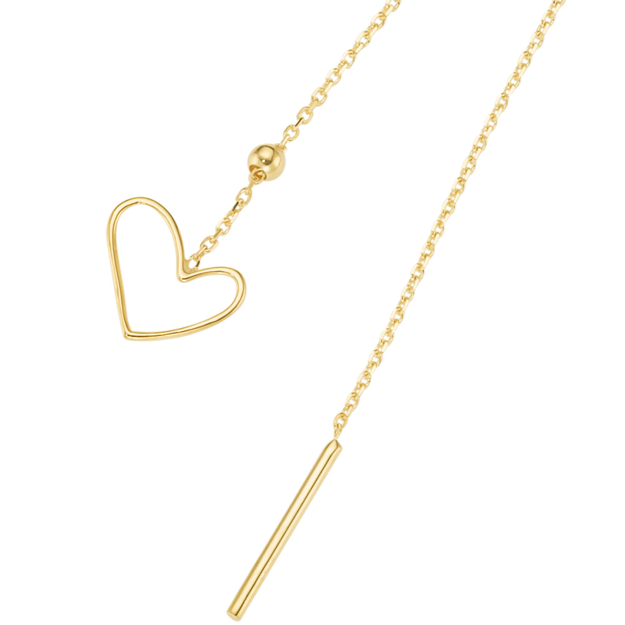 Luigi Merano Paar Ohrhänger »Durchzieher, Herzen, Gold 585«