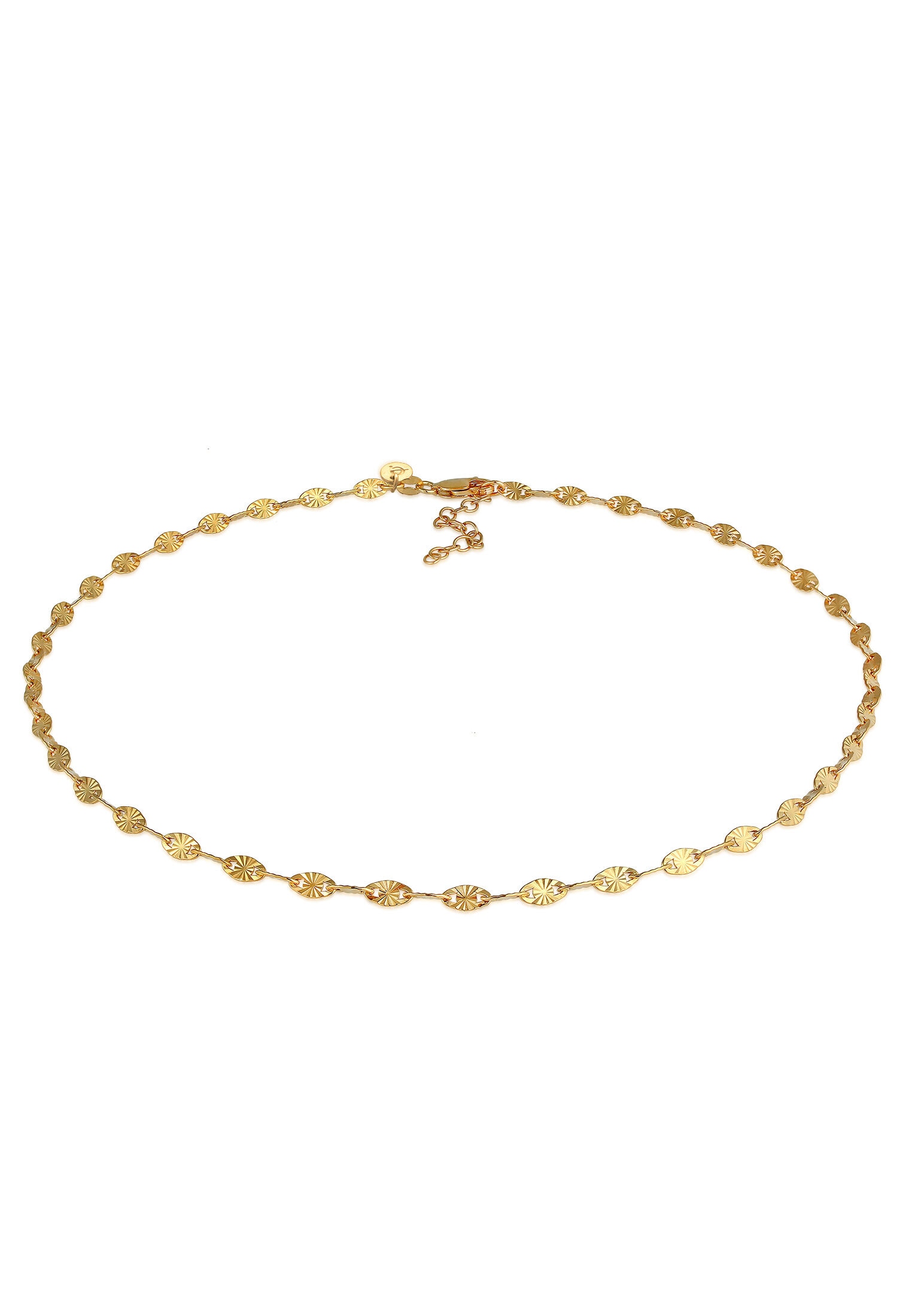 "Choker ELLI PREMIUM ""Halskette Choker Plättchen Design Stern Look 925 Silber"" Gr. 36, gold, Halsketten, Damen, ohne Stein, Silber 925