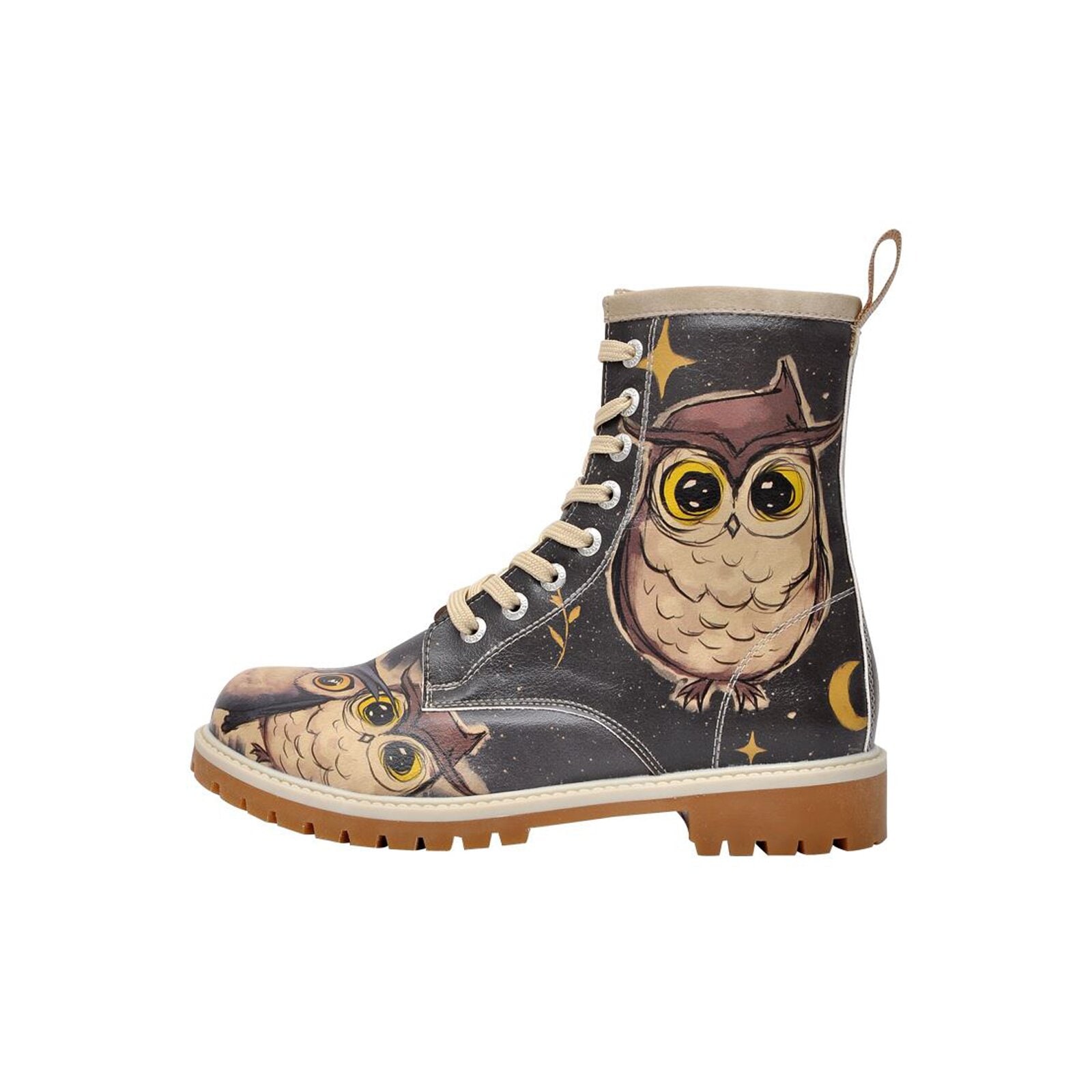 DOGO Schnürboots "Longe Boots Schnürstiefel Owls Family Damen Stiefeletten" günstig online kaufen