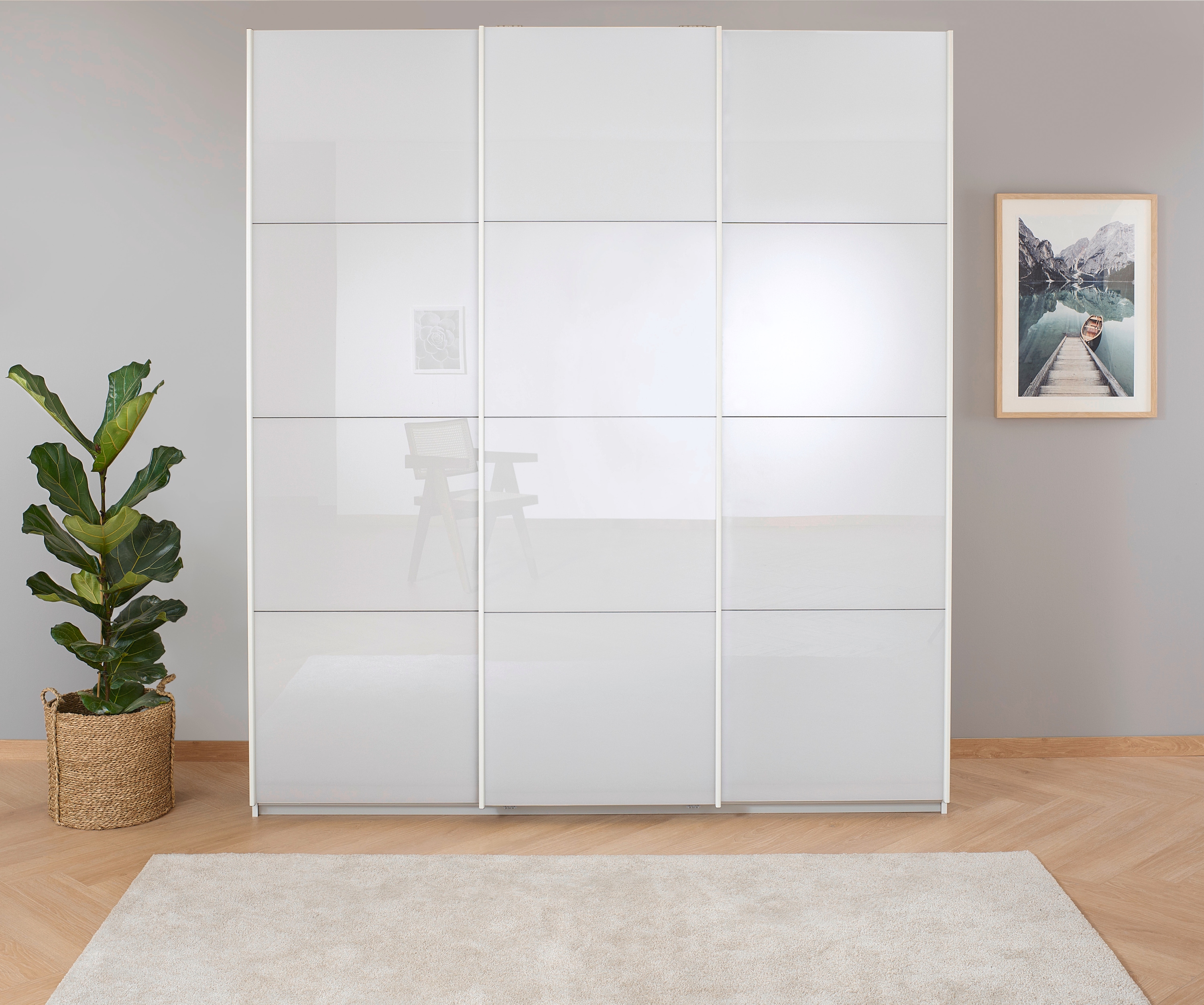OTTO home Kleiderschrank "Mehrzweckschrank Aktenschrank Möbel Mietswohnung Schlafzimmer KOLUNA" 3 Ausstattungen BASIC/CLASSIC/PREMIUM (inkl. SOFT-CLOSE-FUNKTION), Breiten 203/271/315/360 cm Höhen 210/229 Glas-Front MADE IN GERMANY