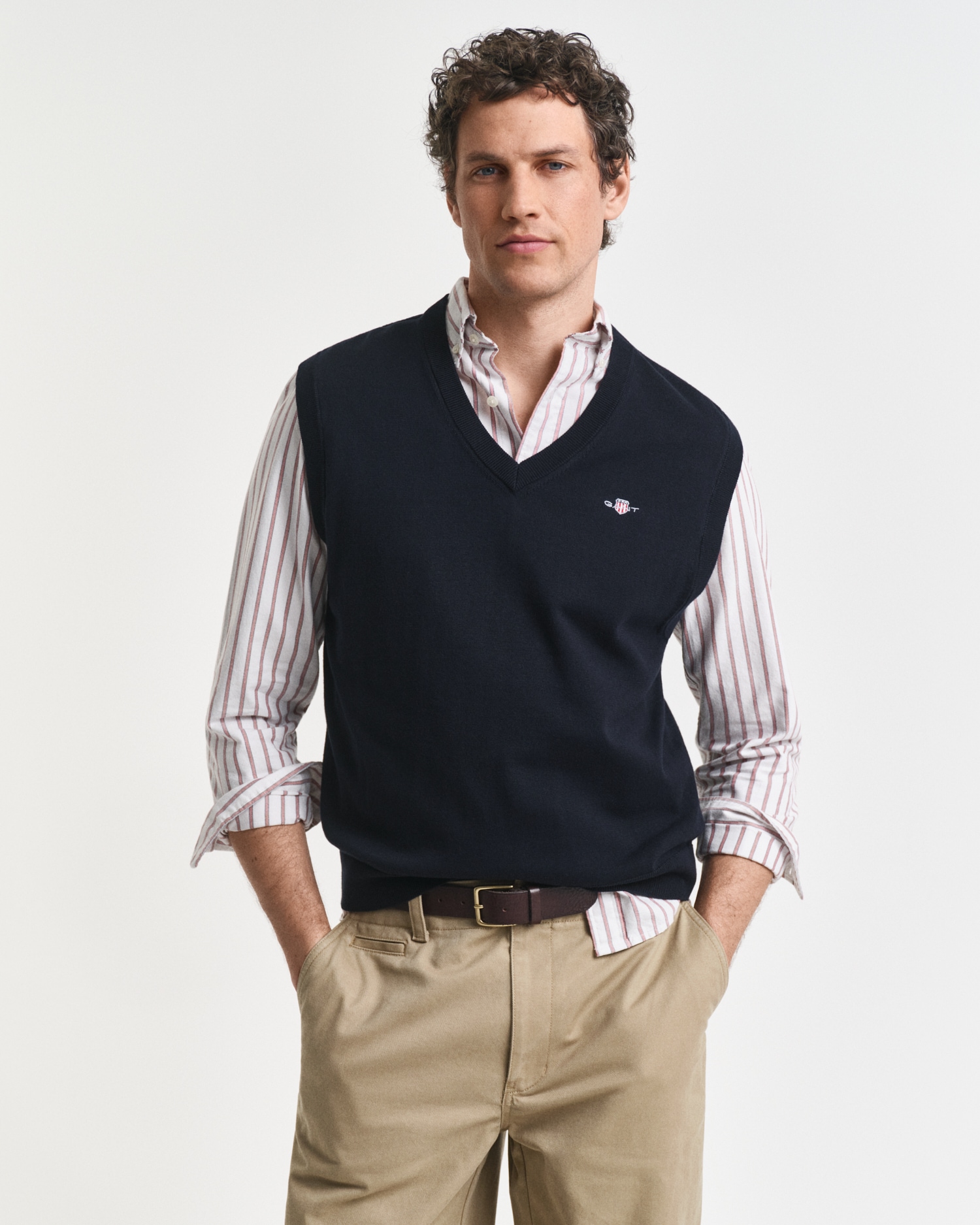 Gant Pullunder »CLASSIC COTTON VEST« V-Ausschnitt, regular fit