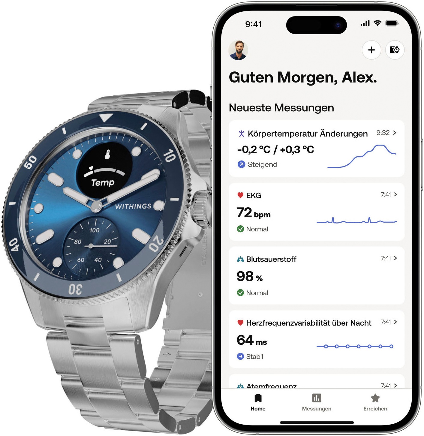 Withings Smartwatch »ScanWatch Nova 42mm«, (1.6 cm / 0.63 Zoll),)