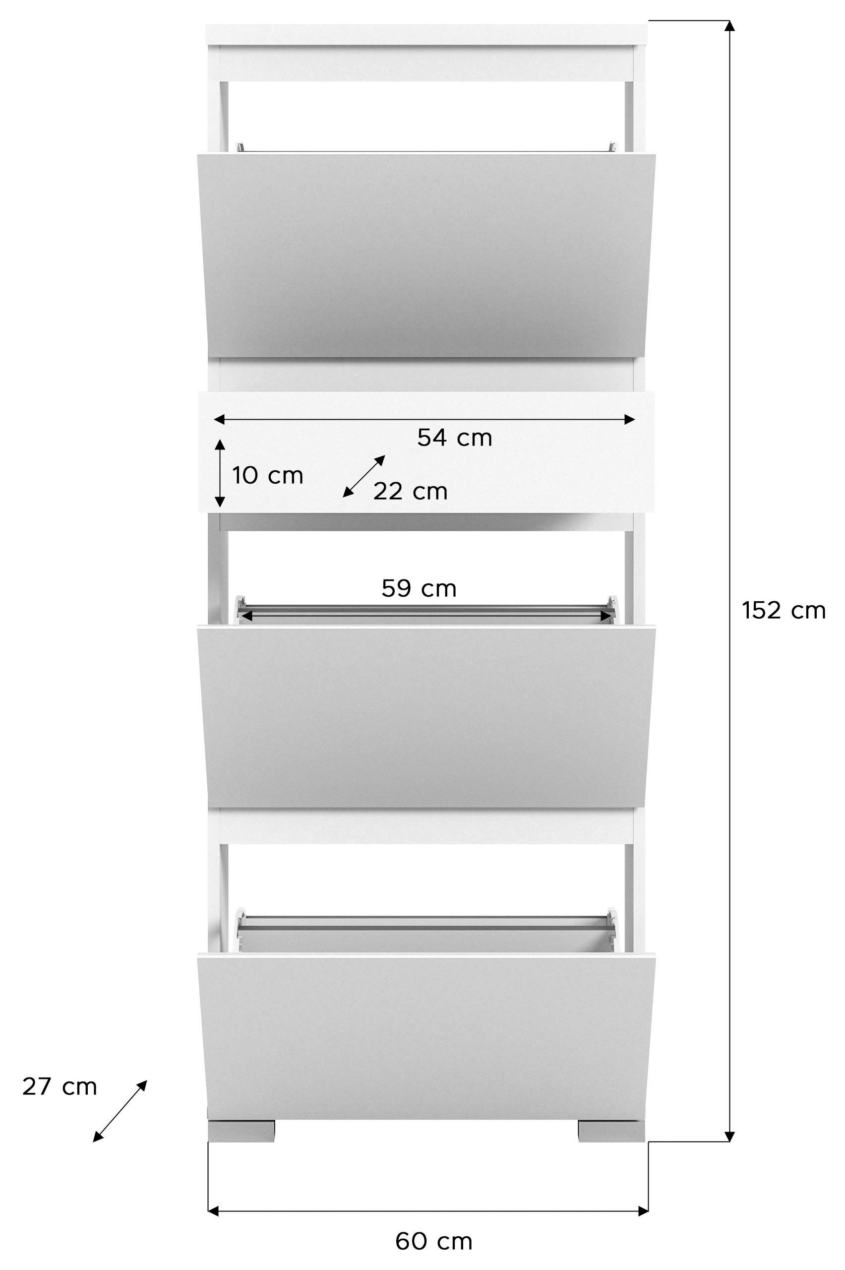 INOSIGN Schuhschrank »Skoskap, Tiefe 27cm, 3 Klappen, 1 Schubkasten, Platz für 9 Schuhpaare«, Schuhkipper, Schuhkommode, Schuhregal, Kommode, Anrichte