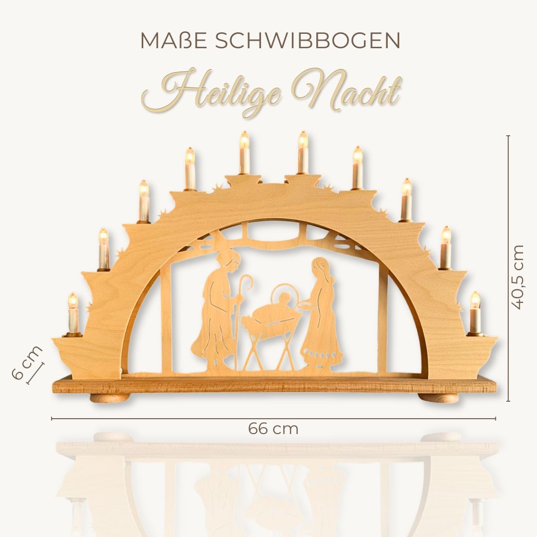 Weigla Schwibbogen »Heilige Nacht, Lichterbogen aus Holz, NATUR«