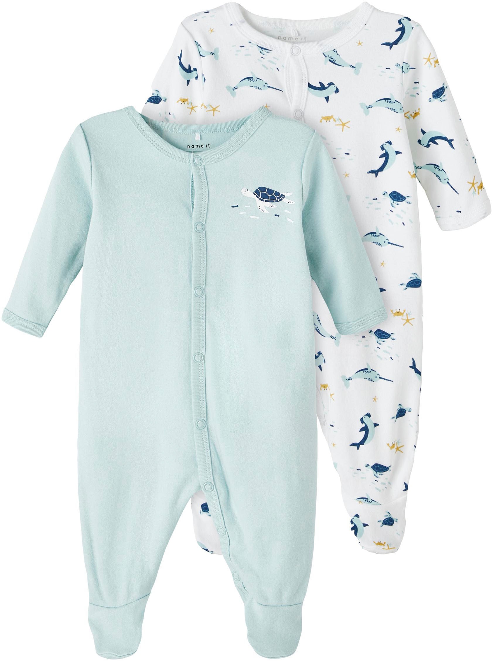 Name It Schlafoverall »NBMNIGHTSUIT 2P W/F UNDERSEA NOOS«, (Packung, 2 tlg.)