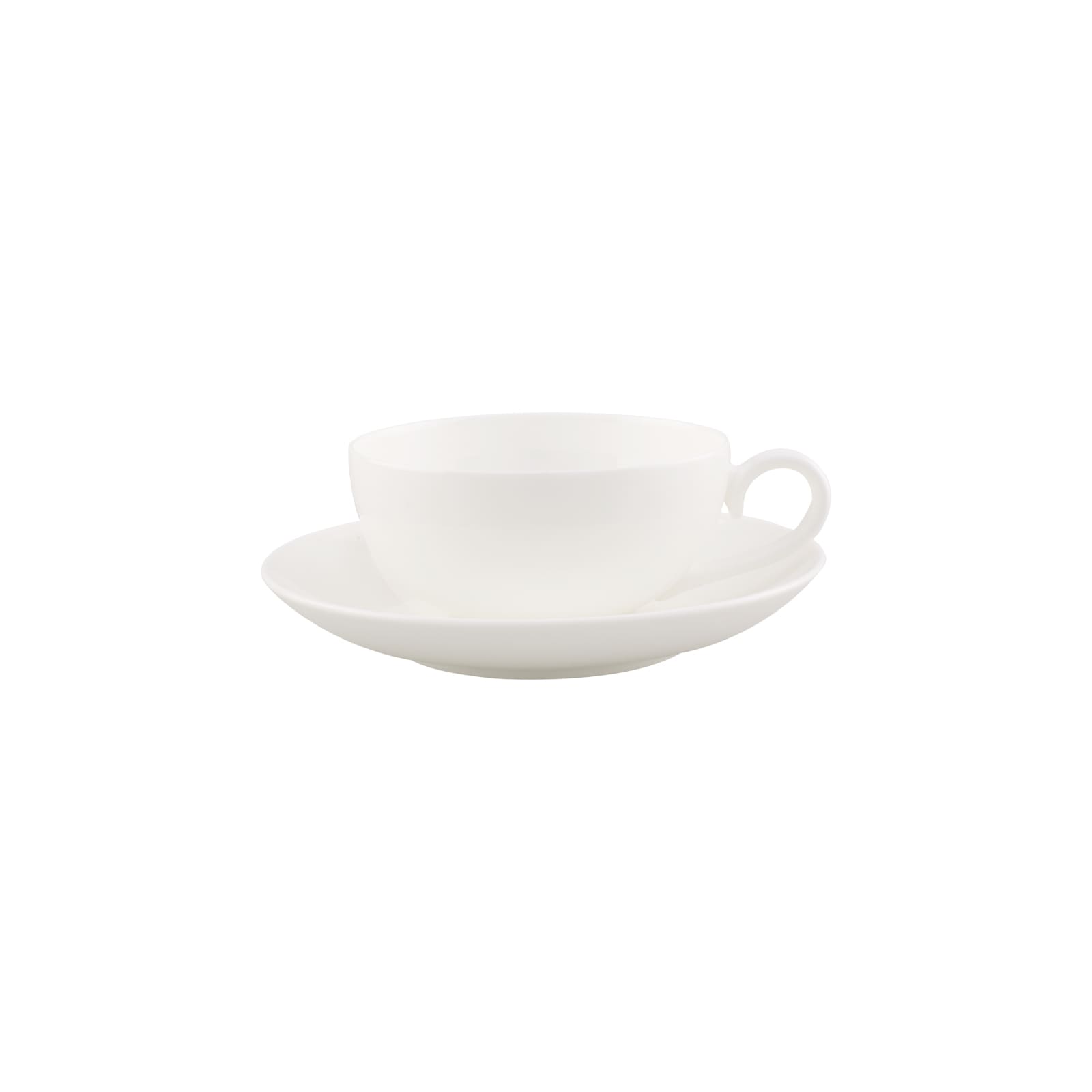 Villeroy & Boch Tasse "Teetasse mit Untertasse Royal 120 ml weiß" Spülmaschinengeeignet, Mikrowellengeeignet
