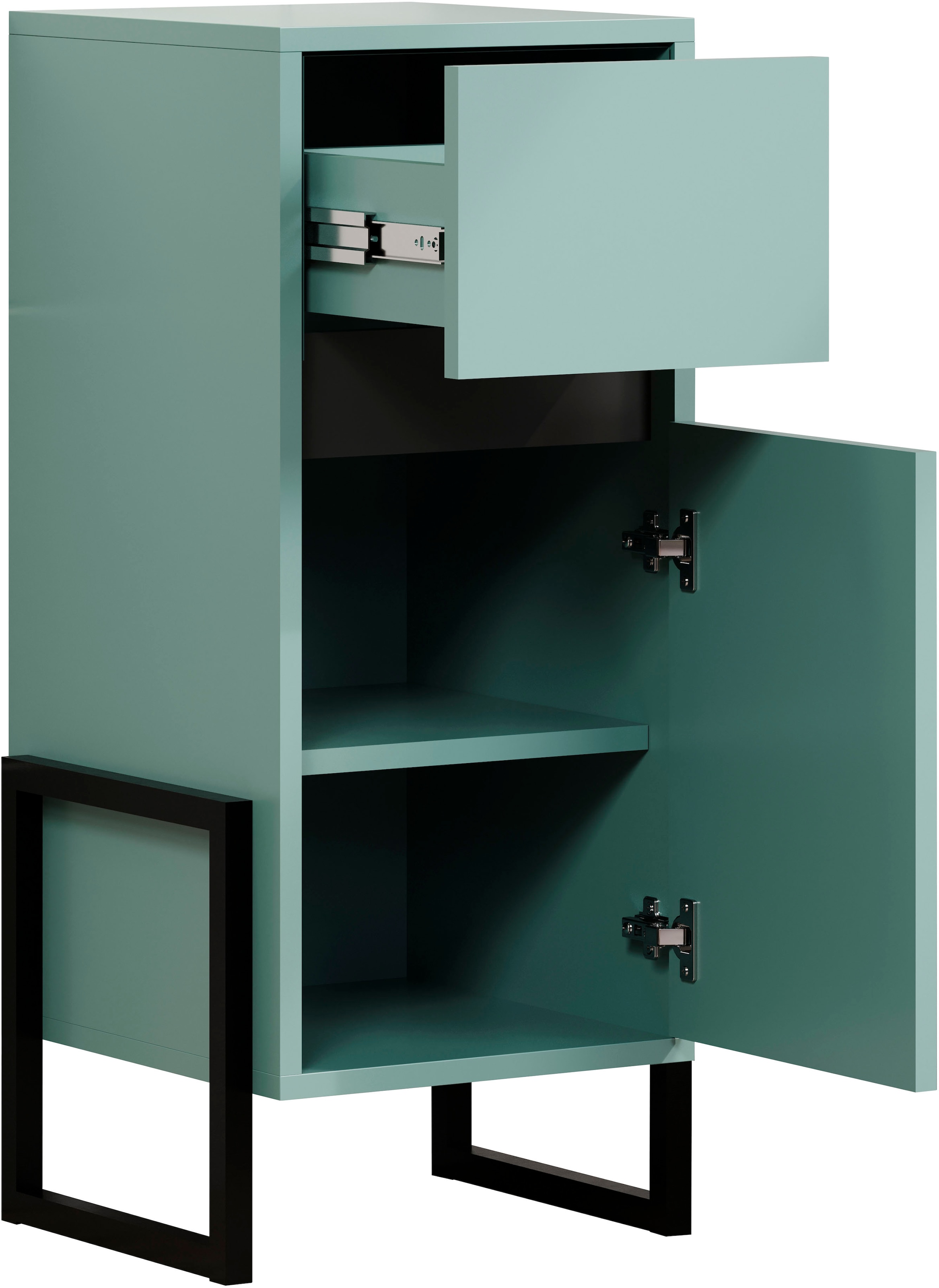 welltime Unterschrank »Malcesine«, (1 St.), Badkommode in Dunkeltürkis mit Metallgestell - (B/T/H) 36/35/80 cm