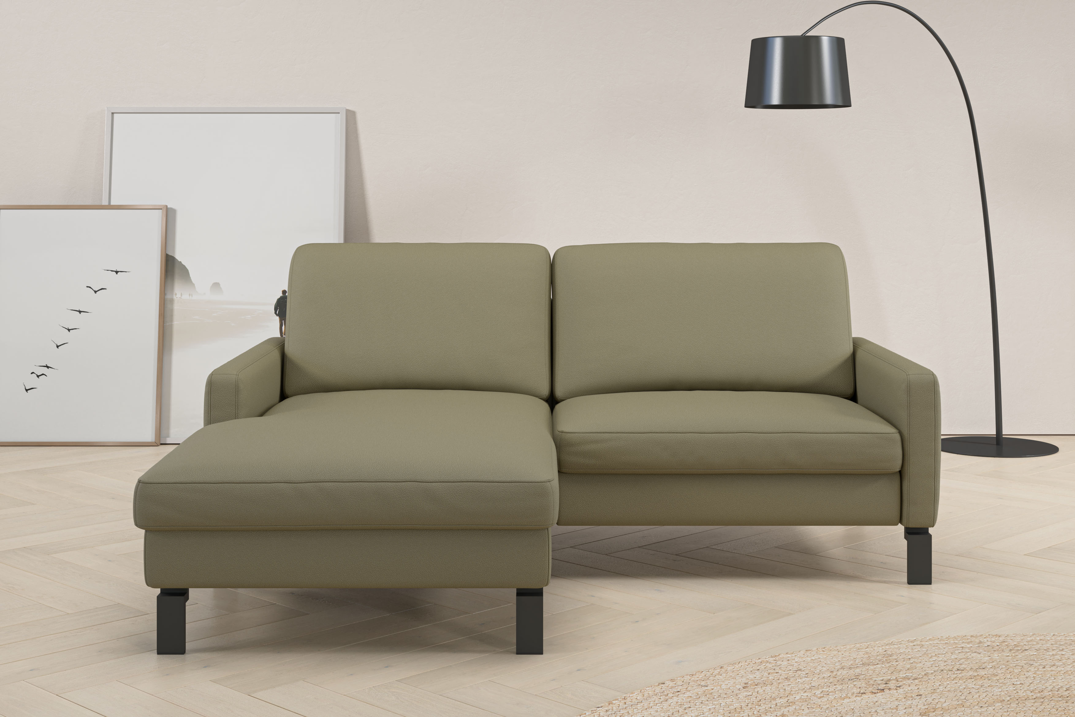 Home affaire Ecksofa "Lecce, L-Form, Federkernpolsterung, Breite 194 cm" inkl. saugroboterfreundliche Höhe & schmale Armlehnen