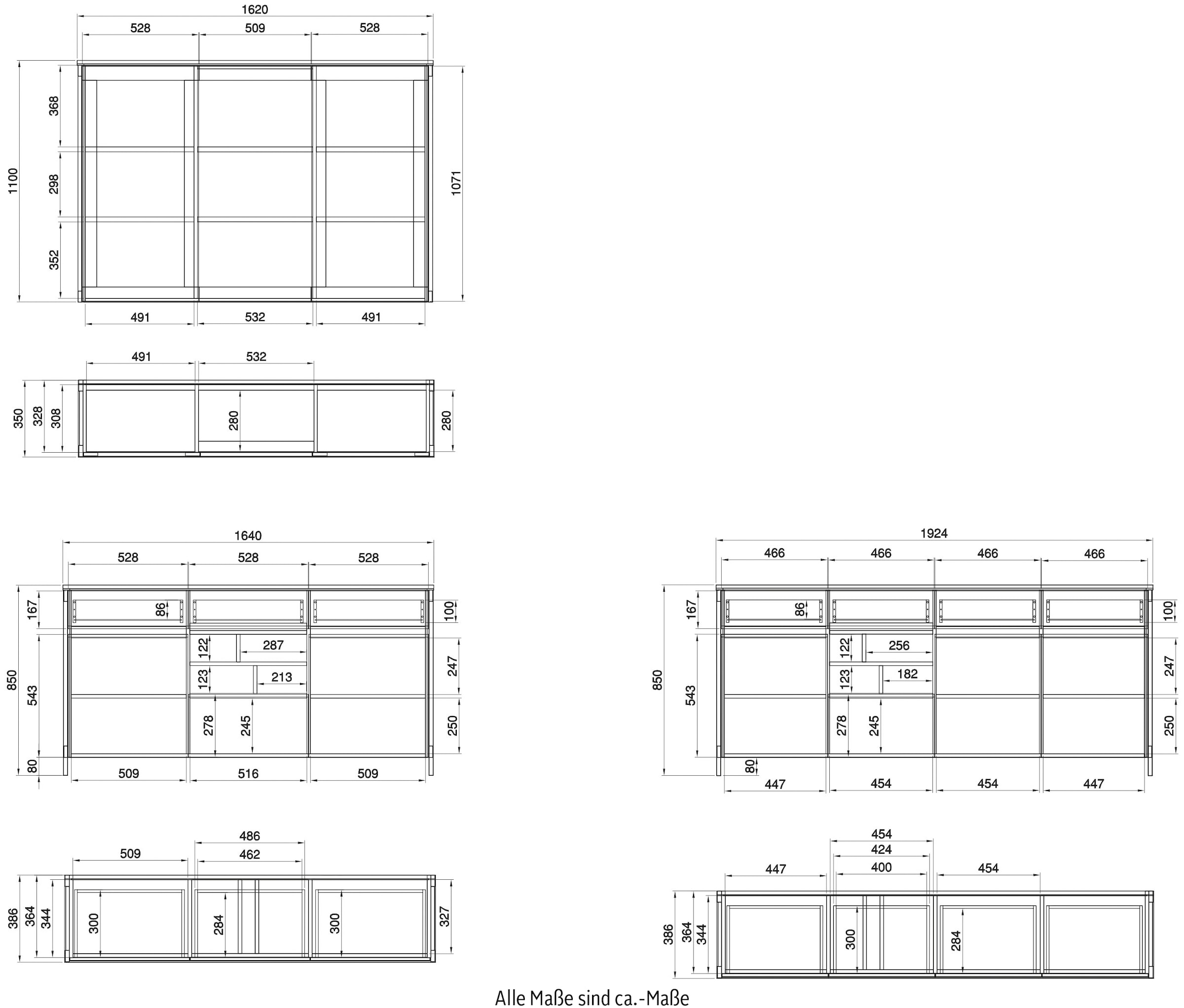 Home affaire Wohnwand »Stranda, moderne Anbauwand, Komplettset im Scandi-Style«, (2 St.), enthält Sideboard und Buffet, ausreichend Stauraum