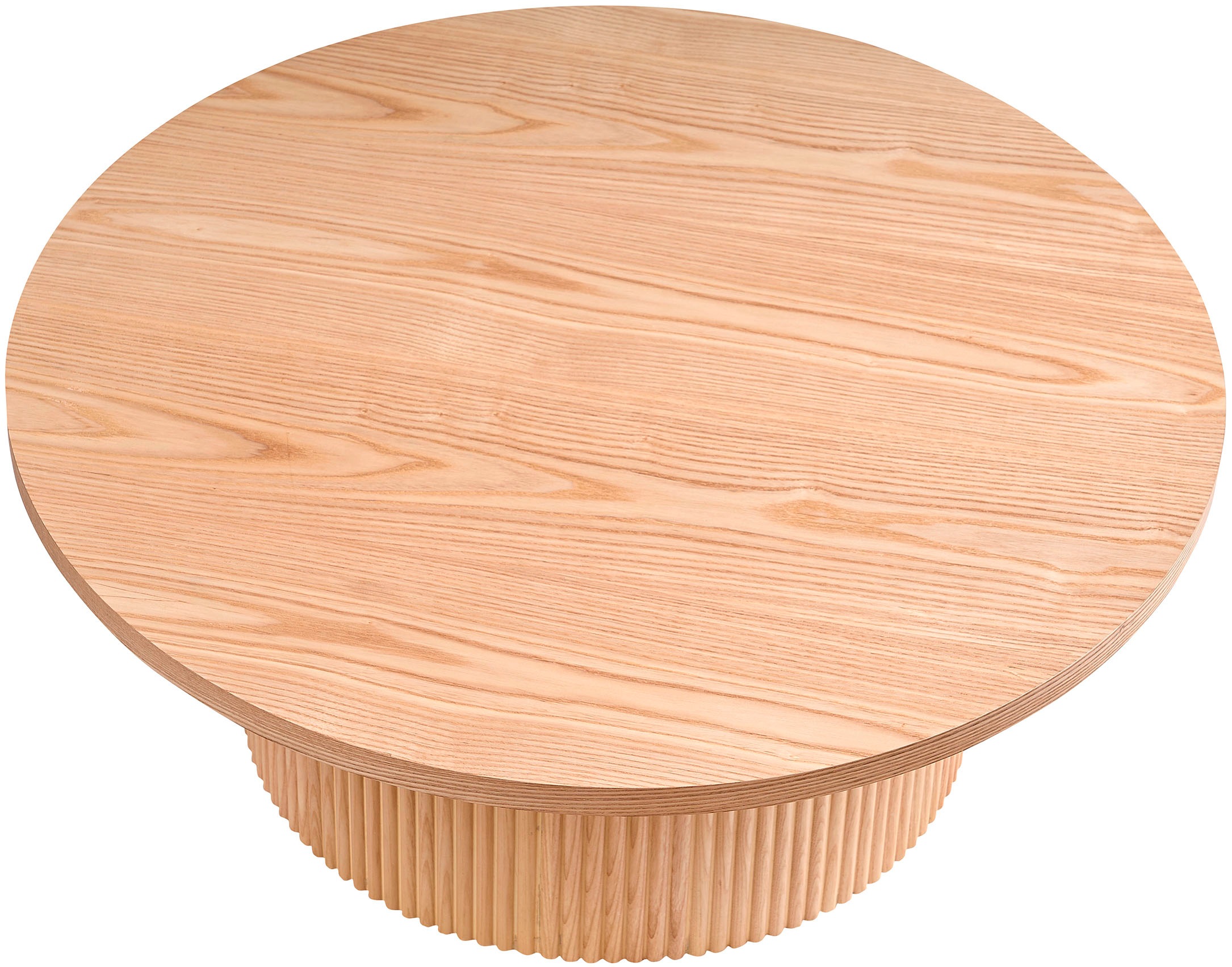 Thumbnail - SalesFever Couchtisch "mit Massivholz-Lamellen, Ø 85 cm" 1 Stk. tlg. Moderner Wohnzimmertisch aus Holz in natürlichem Lo...