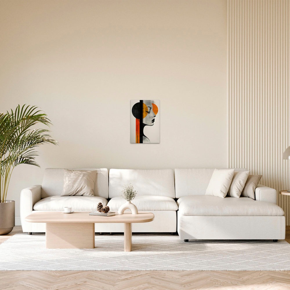 A.S. Création Leinwandbild »Metropolis Sun - Wandbild Creme Schwarz Keilrahmen Kunst«, Abstrakt, (1...