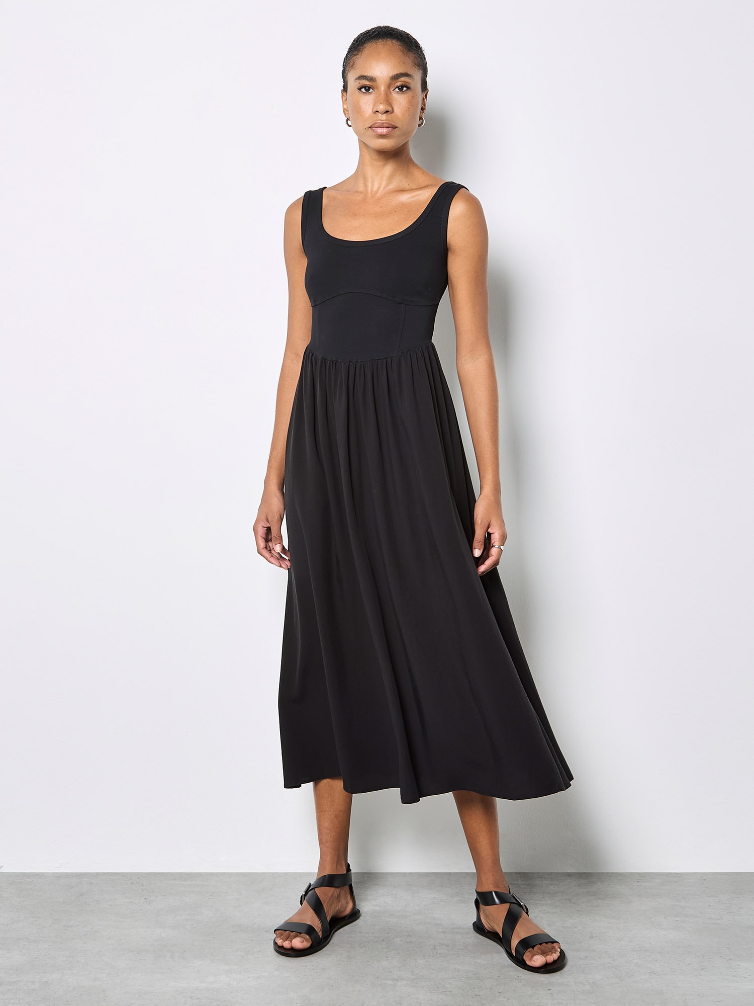 Apricot Midikleid "Midikleid" mit Jersey-Oberteil