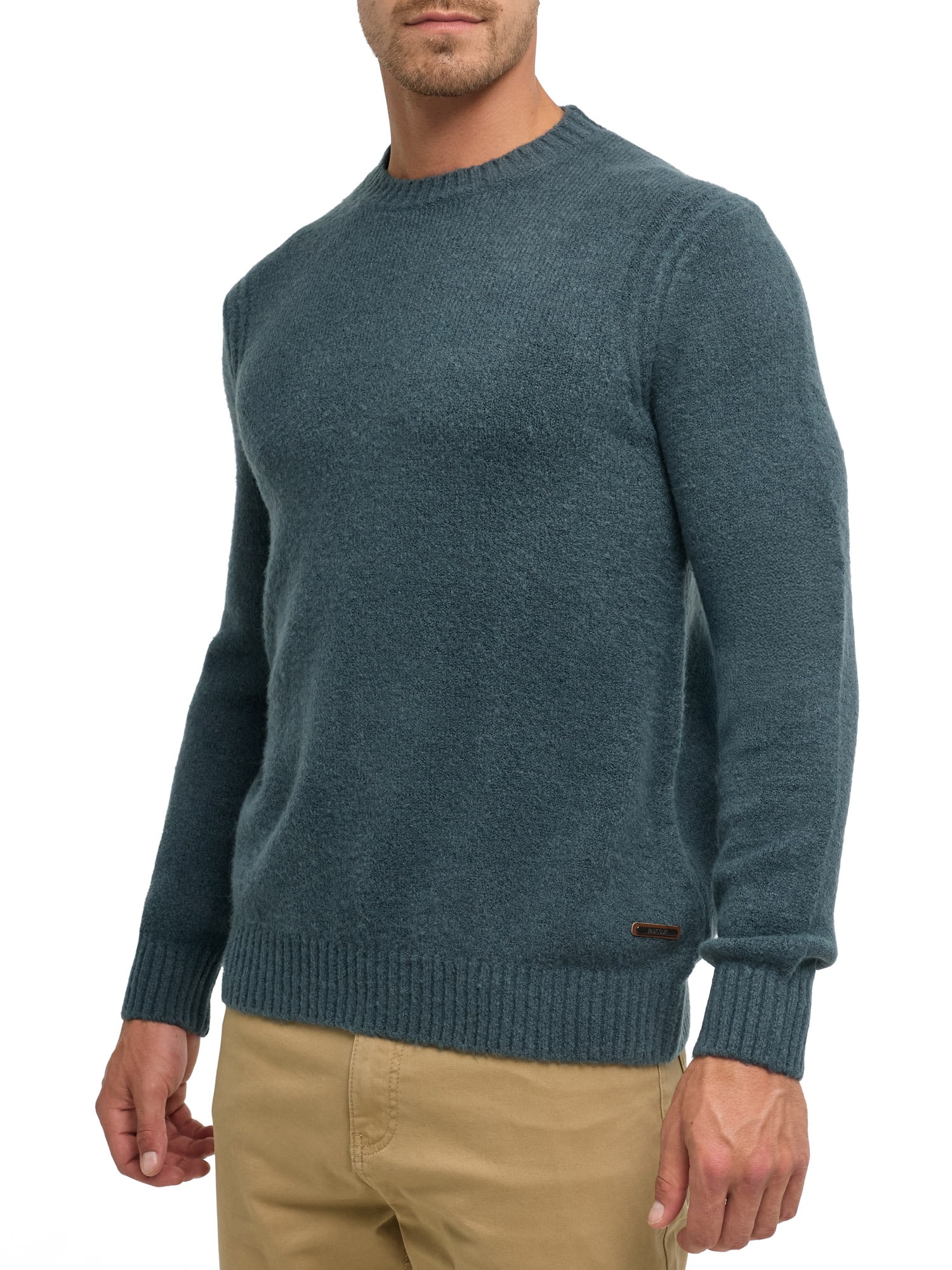 Indicode Rundhalspullover »INVestdale o-neck« Materialmix, regular fit