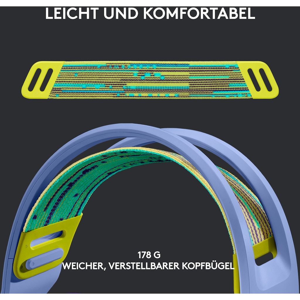 Logitech G Gaming-Headset »G733 LIGHTSPEED Wireless RGB«, WLAN (WiFi), Mikrofon abnehmbar