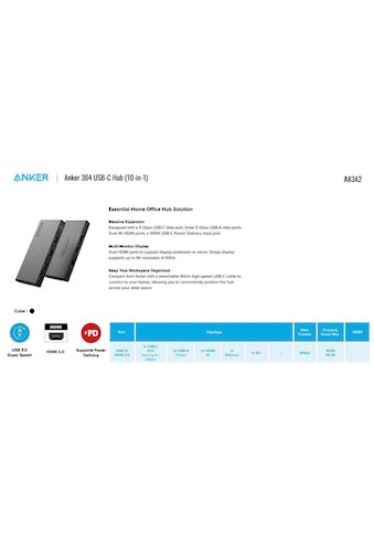 Anker USB-Adapter »Hub 364 USB laikmena C Hu...