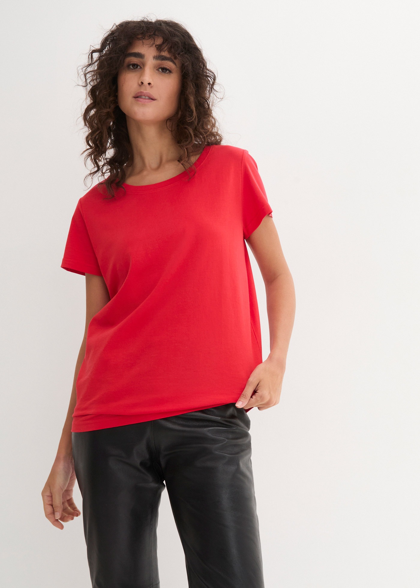 bonprix T-Shirt "Rundhals-Shirt, Kurzarm (5er Pack)" Packung, 5 Rundhals-Au günstig online kaufen