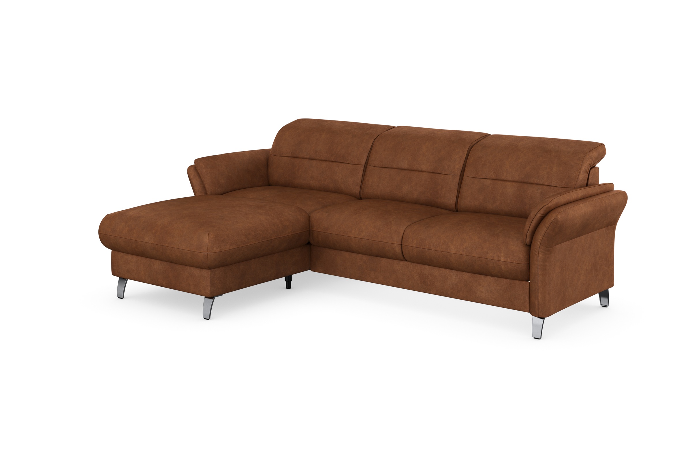 sit&more Ecksofa »Grenoble L-Form mit Federkern«, wahlweise mit Bettfunktion, Bettkasten, Arm- und Kopfteilverstellung